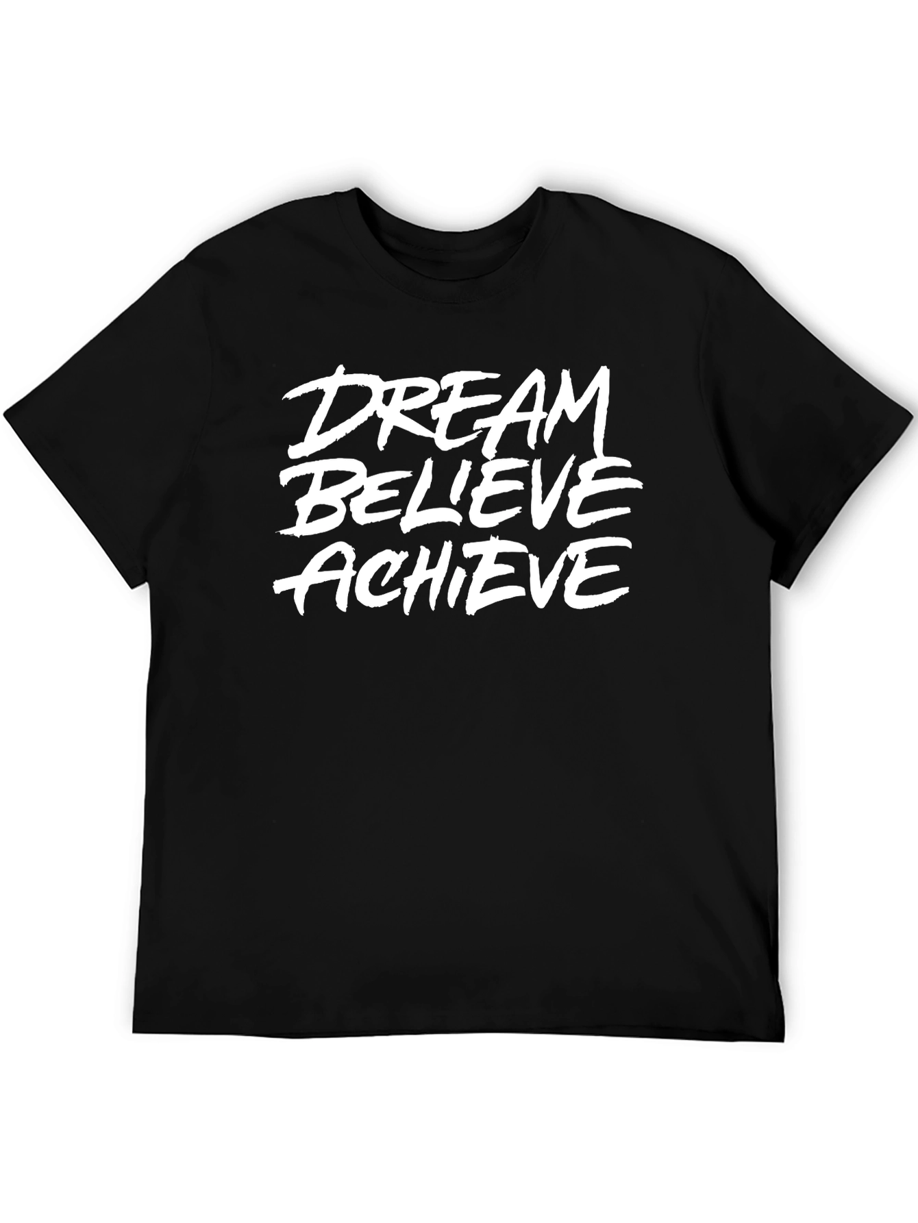 Dream Believe Achieve Black Graphic T-Shirt