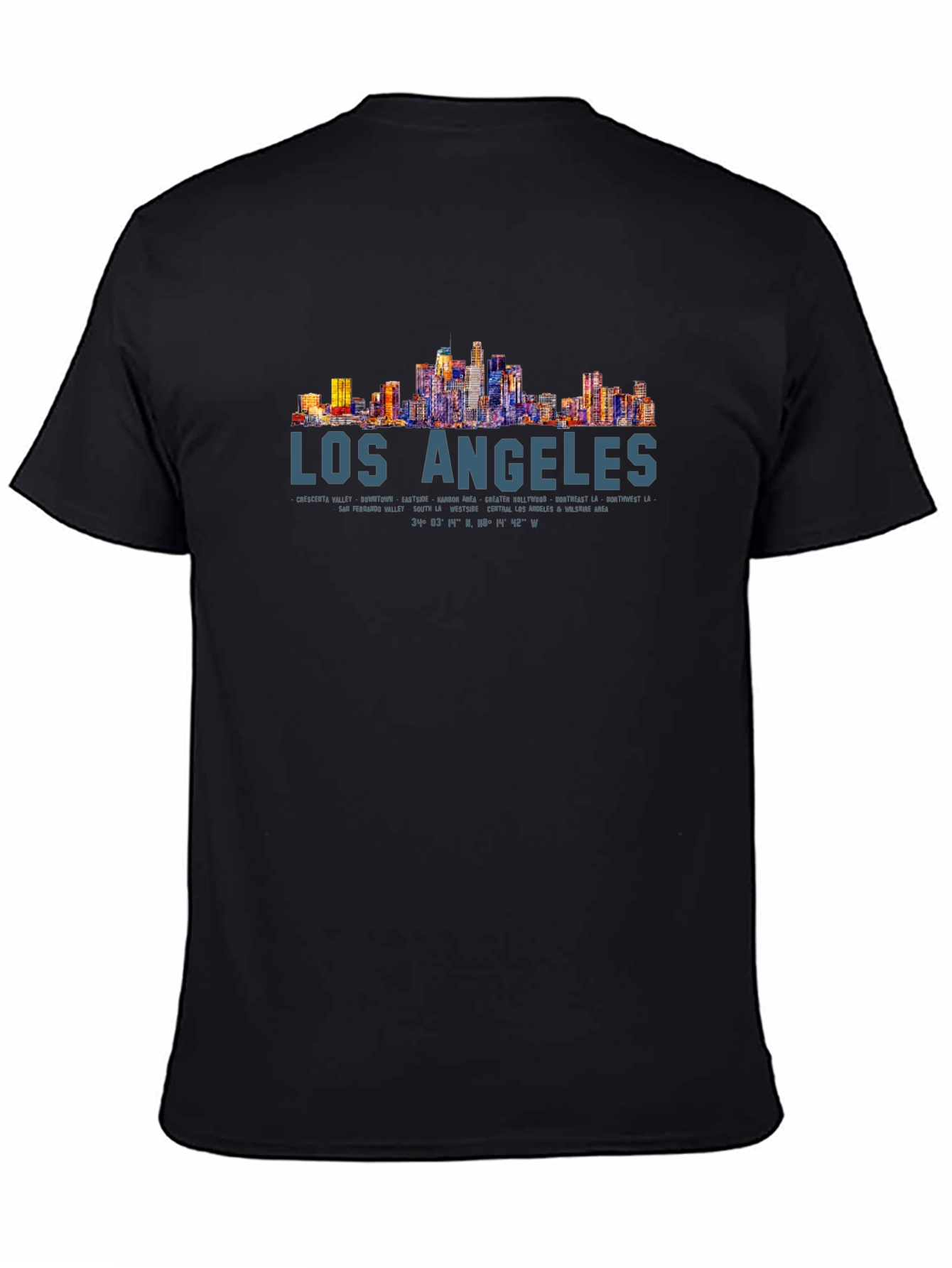 Los Angeles Skyline Graphic Tee - Mens Black T-Shirt