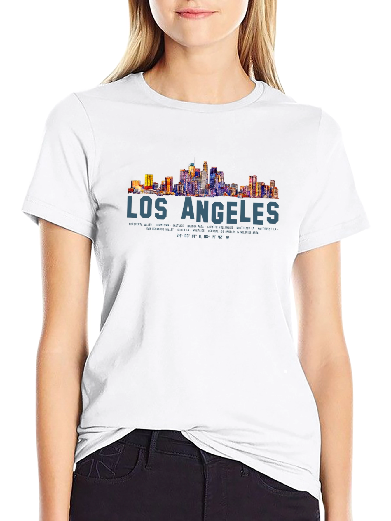 Los Angeles Skyline Graphic Tee - Mens Black T-Shirt