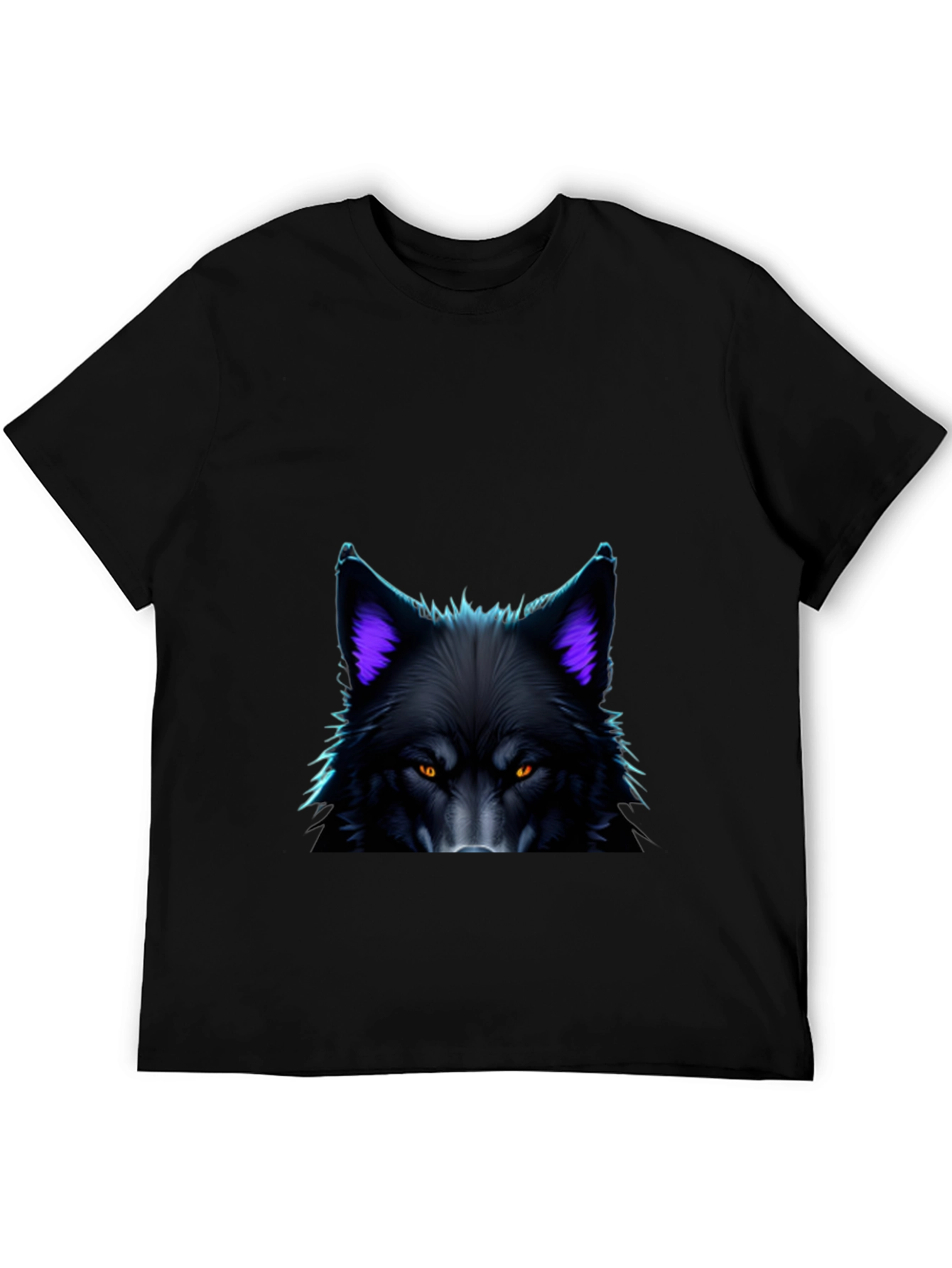 Black Wolf Graphic Tee - Bold Animal Design