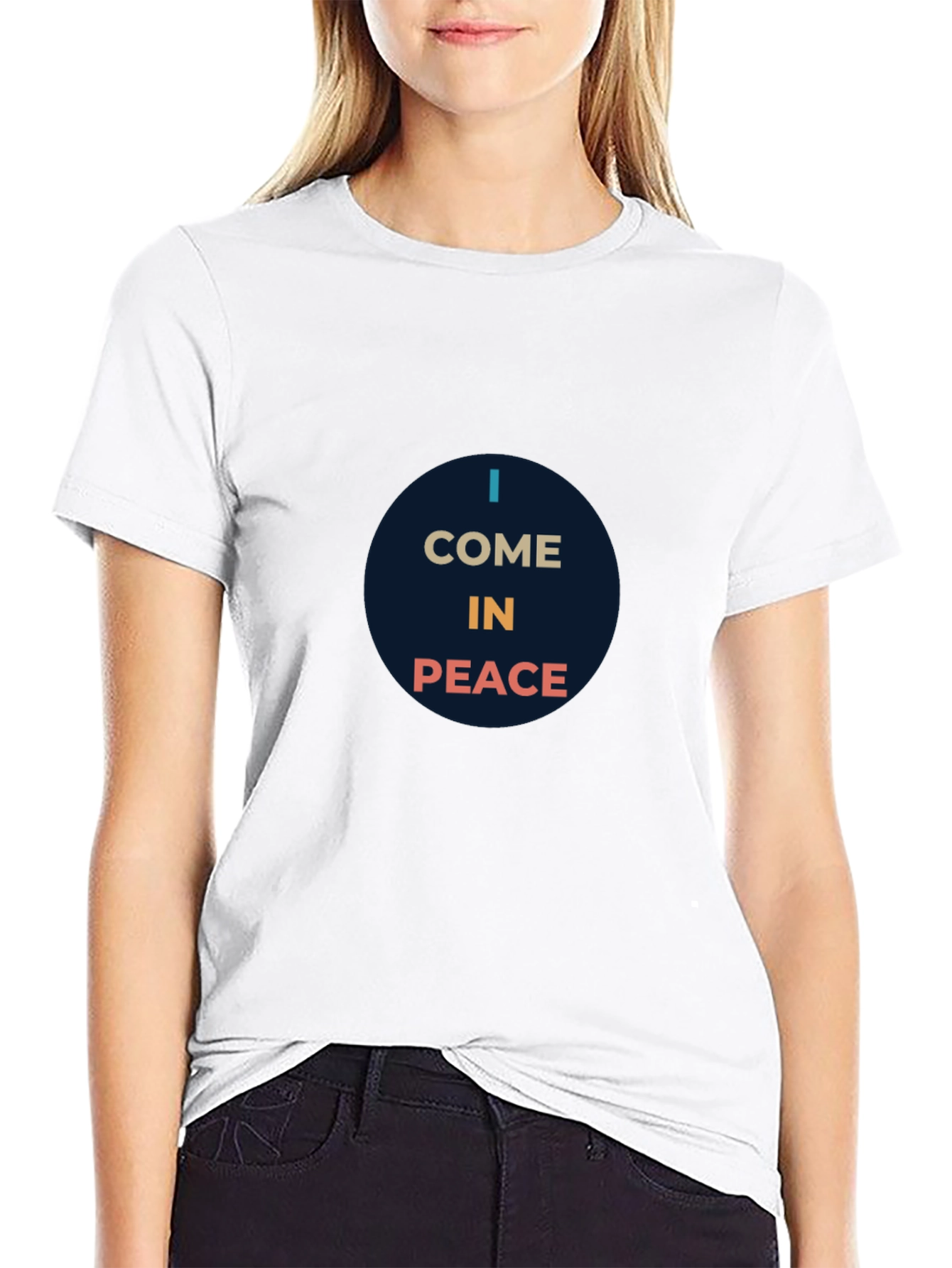 I Come In Peace Graphic Tee - Black