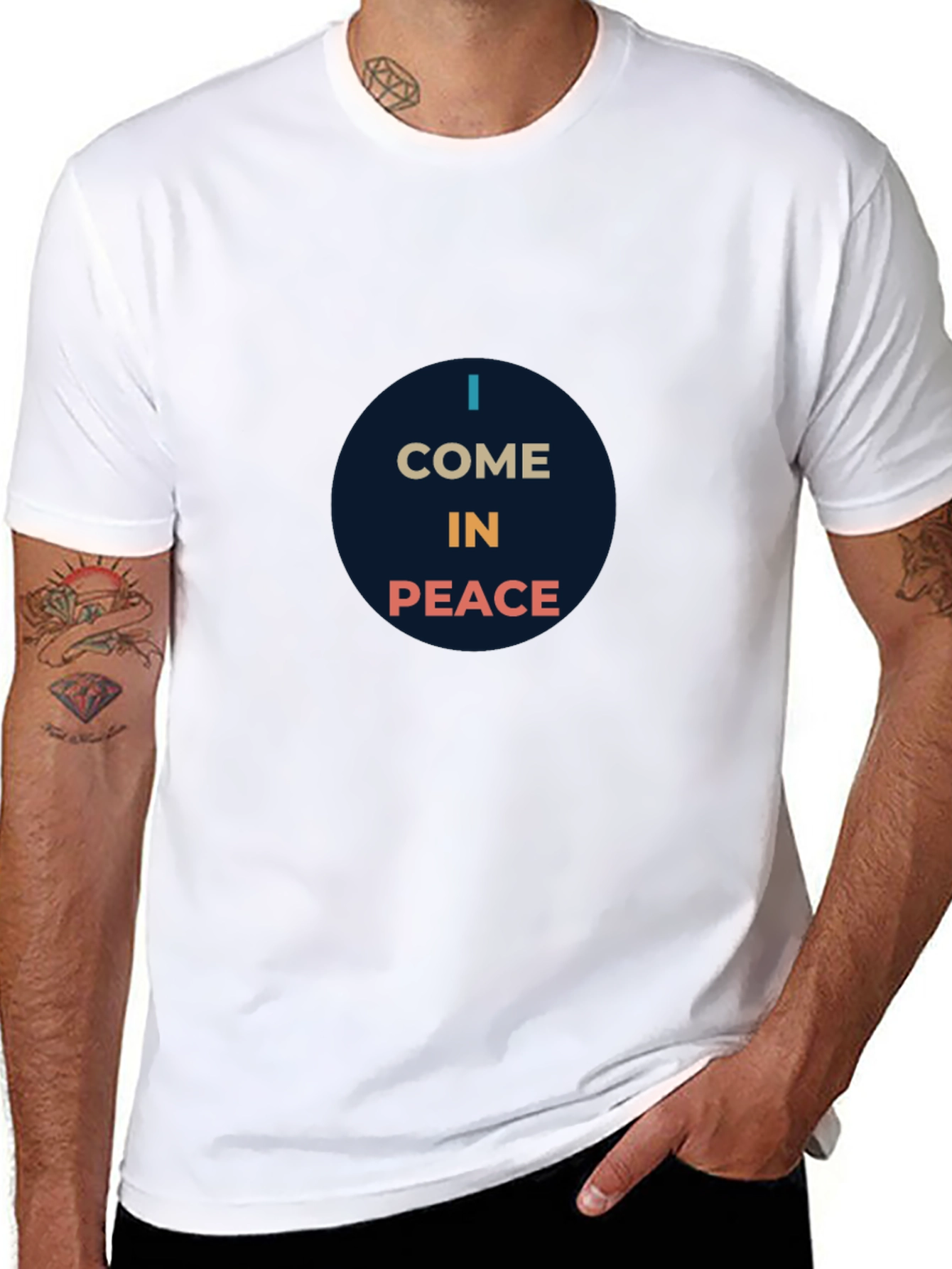 I Come In Peace Graphic Tee - Black
