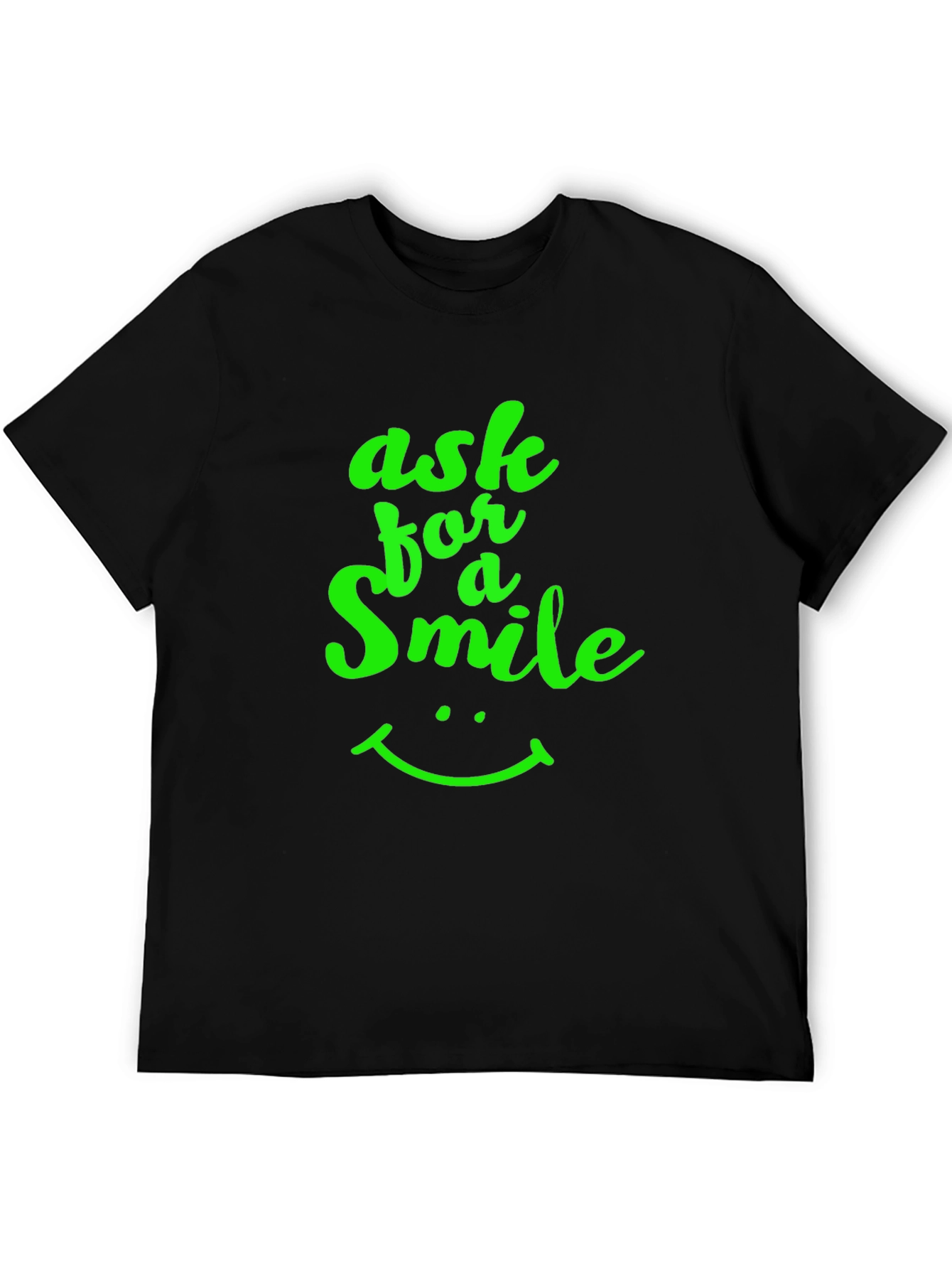 Ask for a Smile Graphic Black Tee