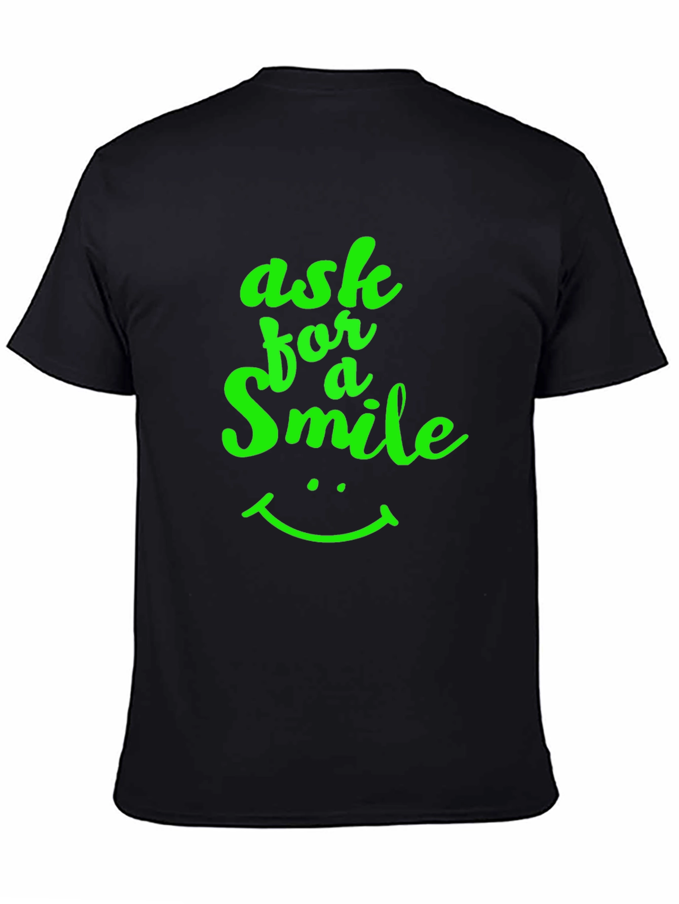 Ask for a Smile Graphic Black Tee