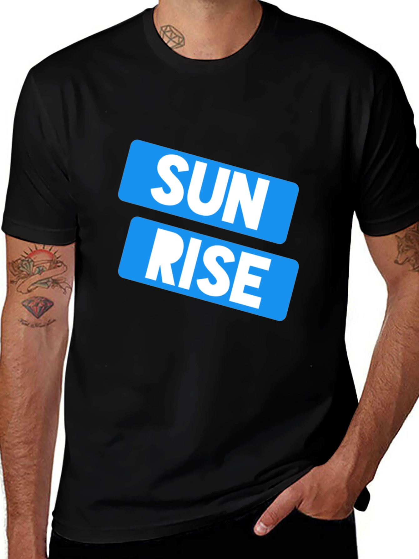 Sunrise Graphic Print Crew Neck Mens T-Shirt