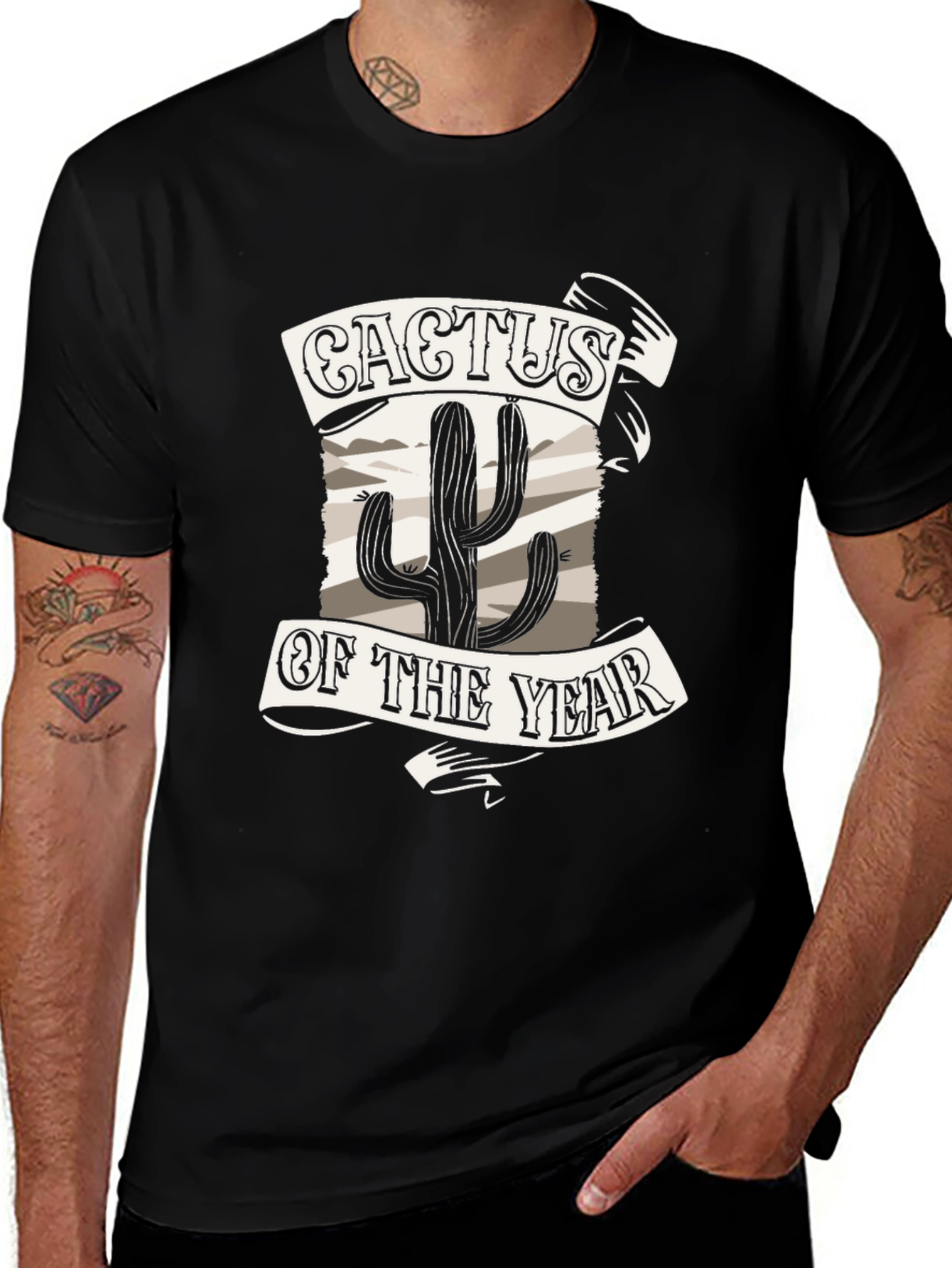 Cactus of the Year Graphic Tee - Black