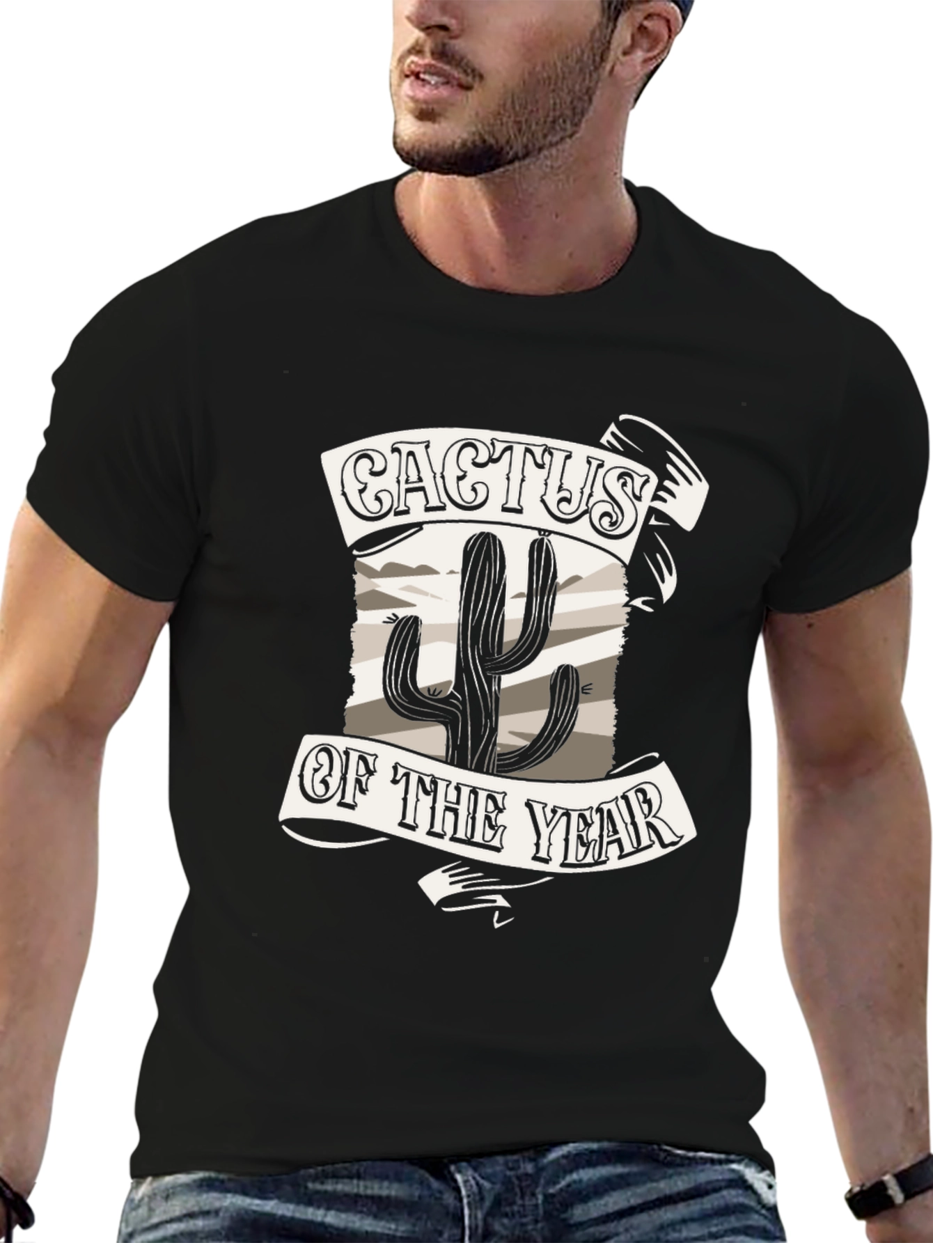 Cactus of the Year Graphic Tee - Black