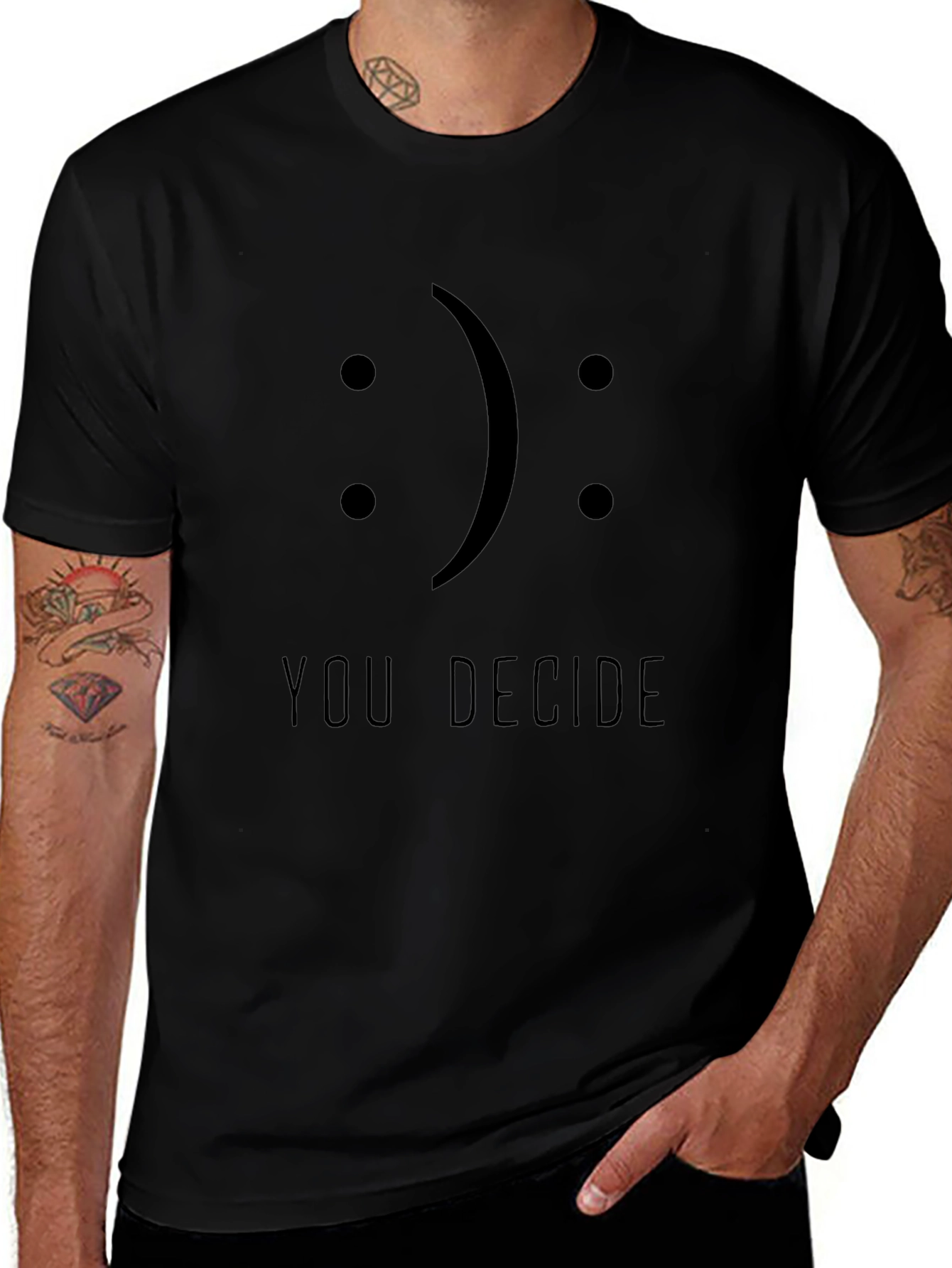 You Decide Graphic Print T-Shirt - Black