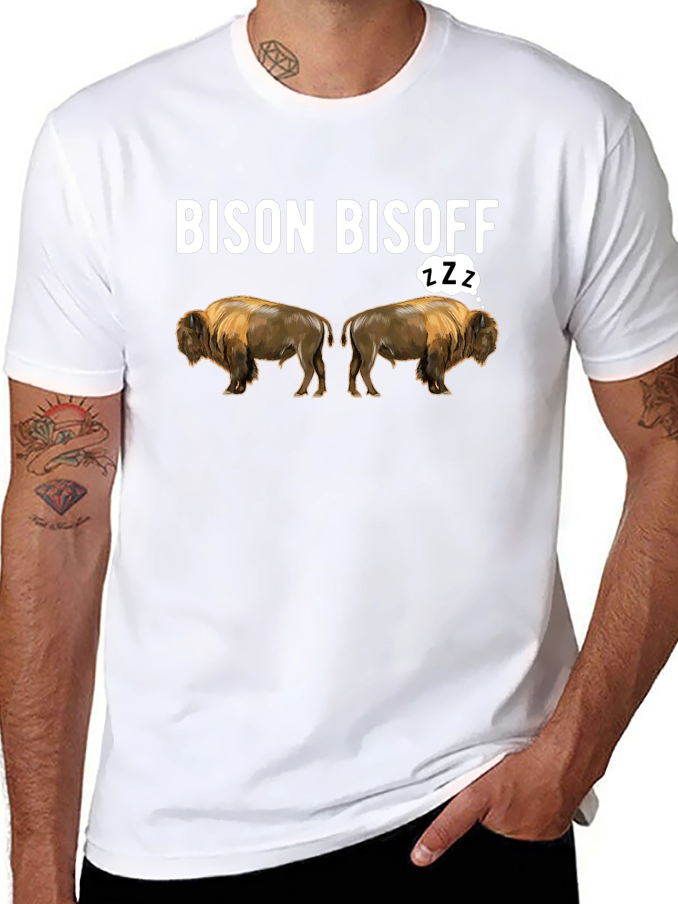 Bison Bisoff Funny Graphic T-Shirt