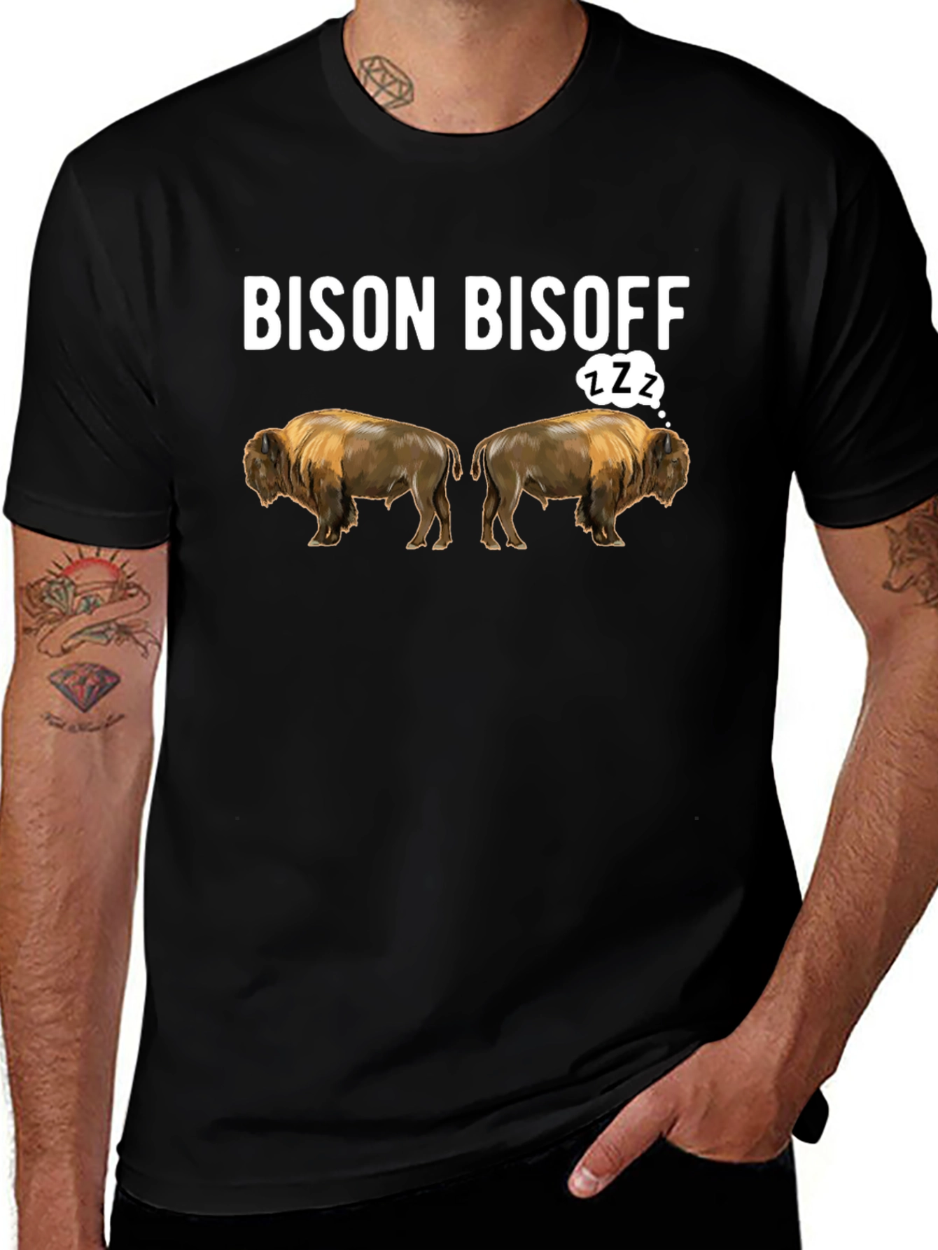 Bison Bisoff Funny Graphic T-Shirt