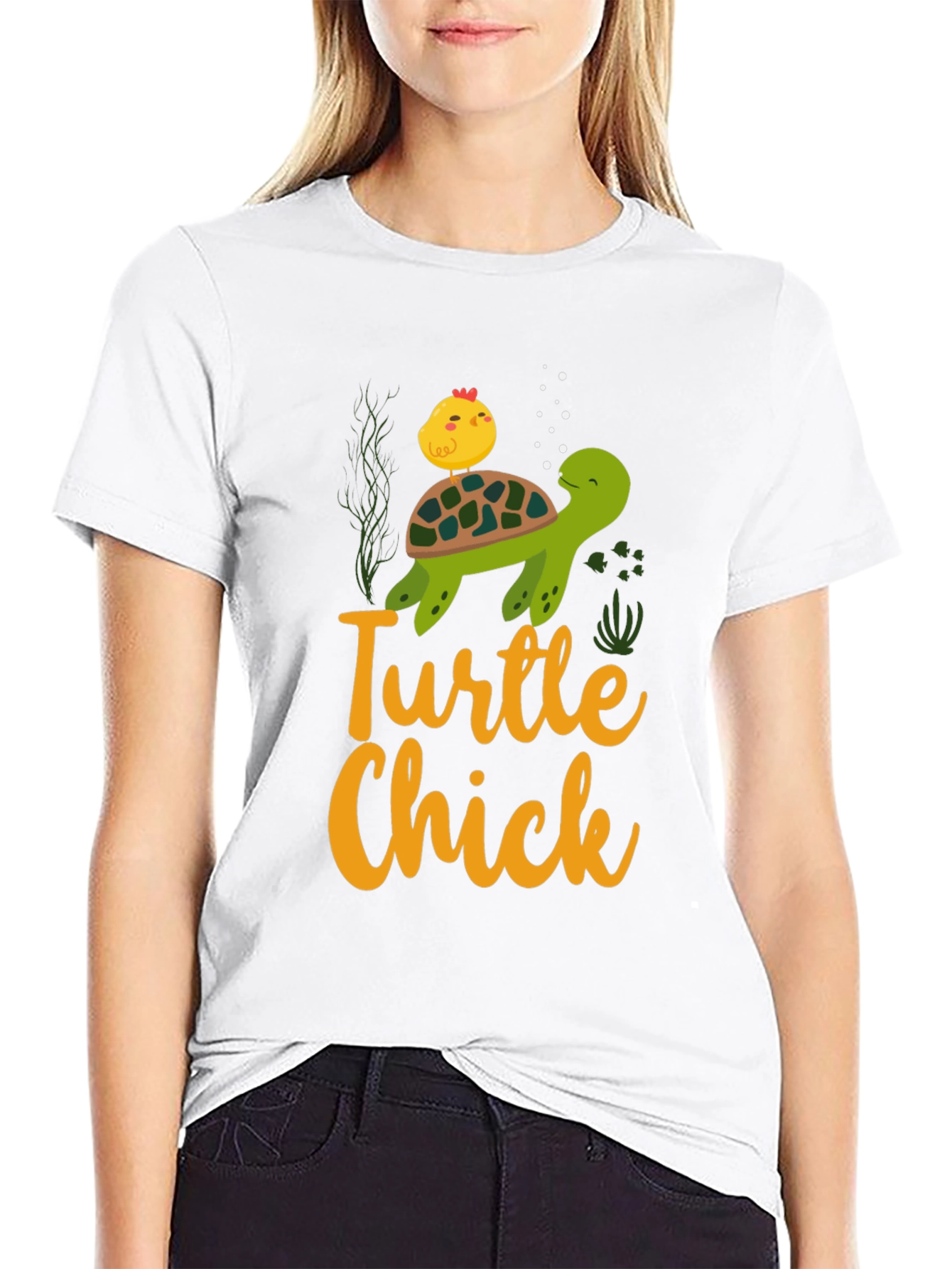 Turtle Chick Graphic T-Shirt - Cute Animal Design