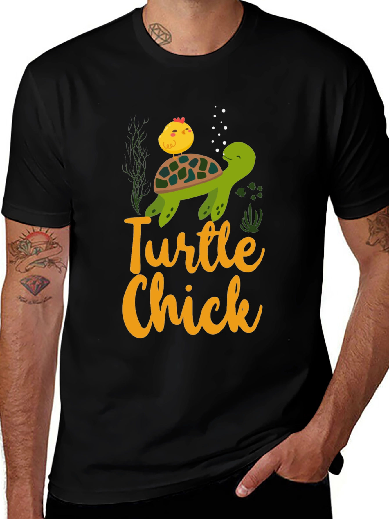 Turtle Chick Graphic T-Shirt - Cute Animal Design