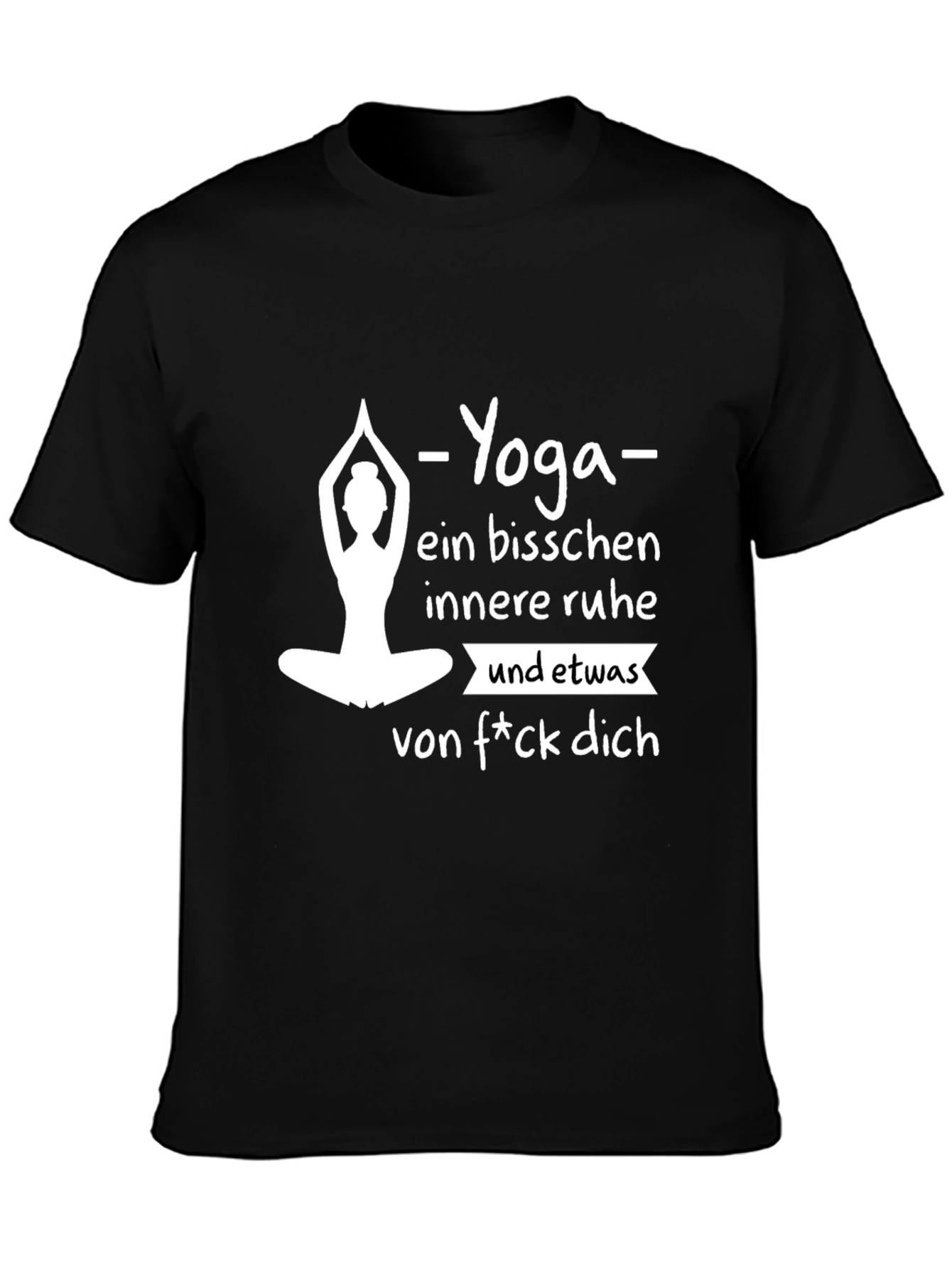 Yoga Inner Peace Funny Graphic Tee - Black Cotton