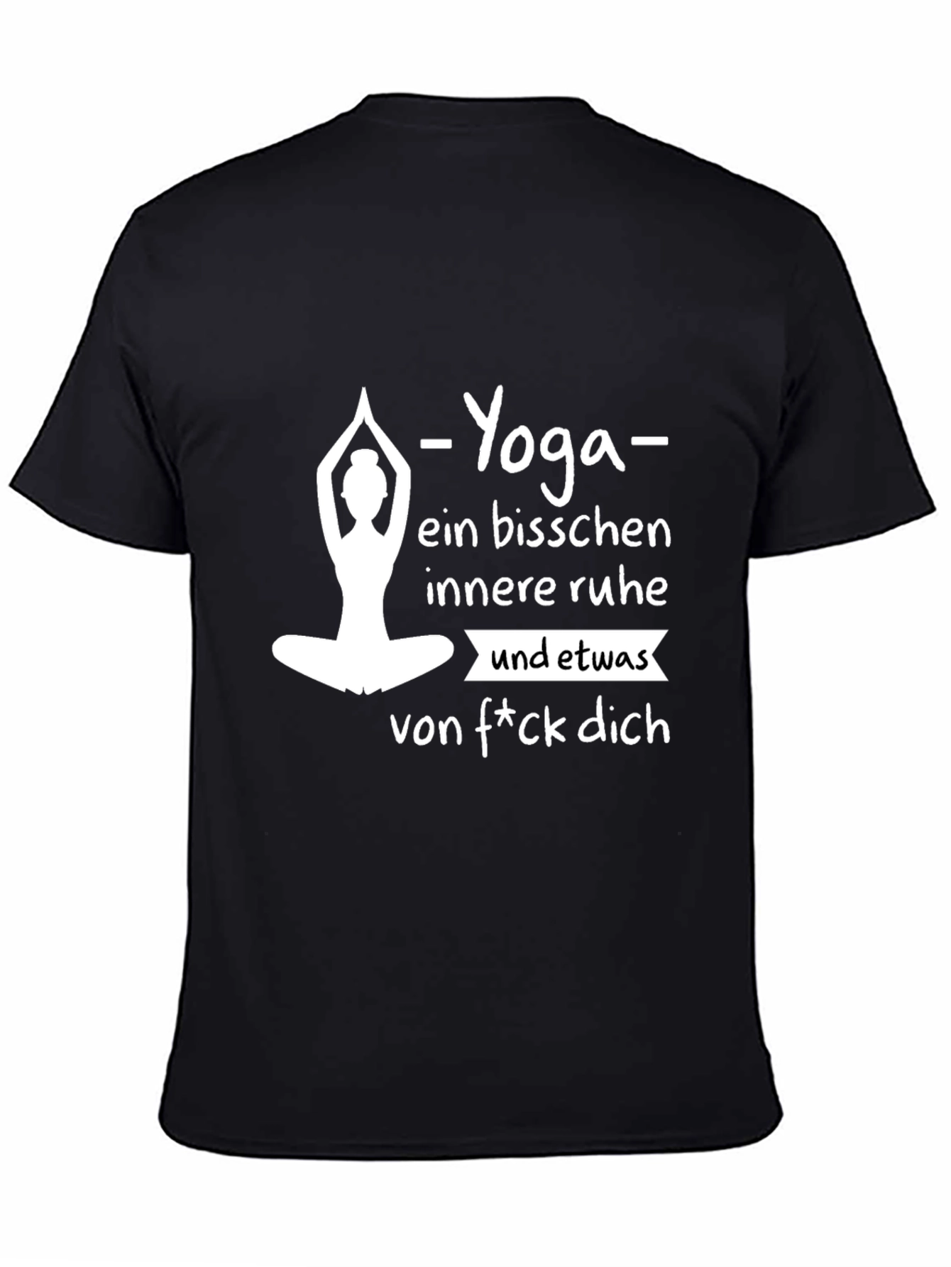 Yoga Inner Peace Funny Graphic Tee - Black Cotton