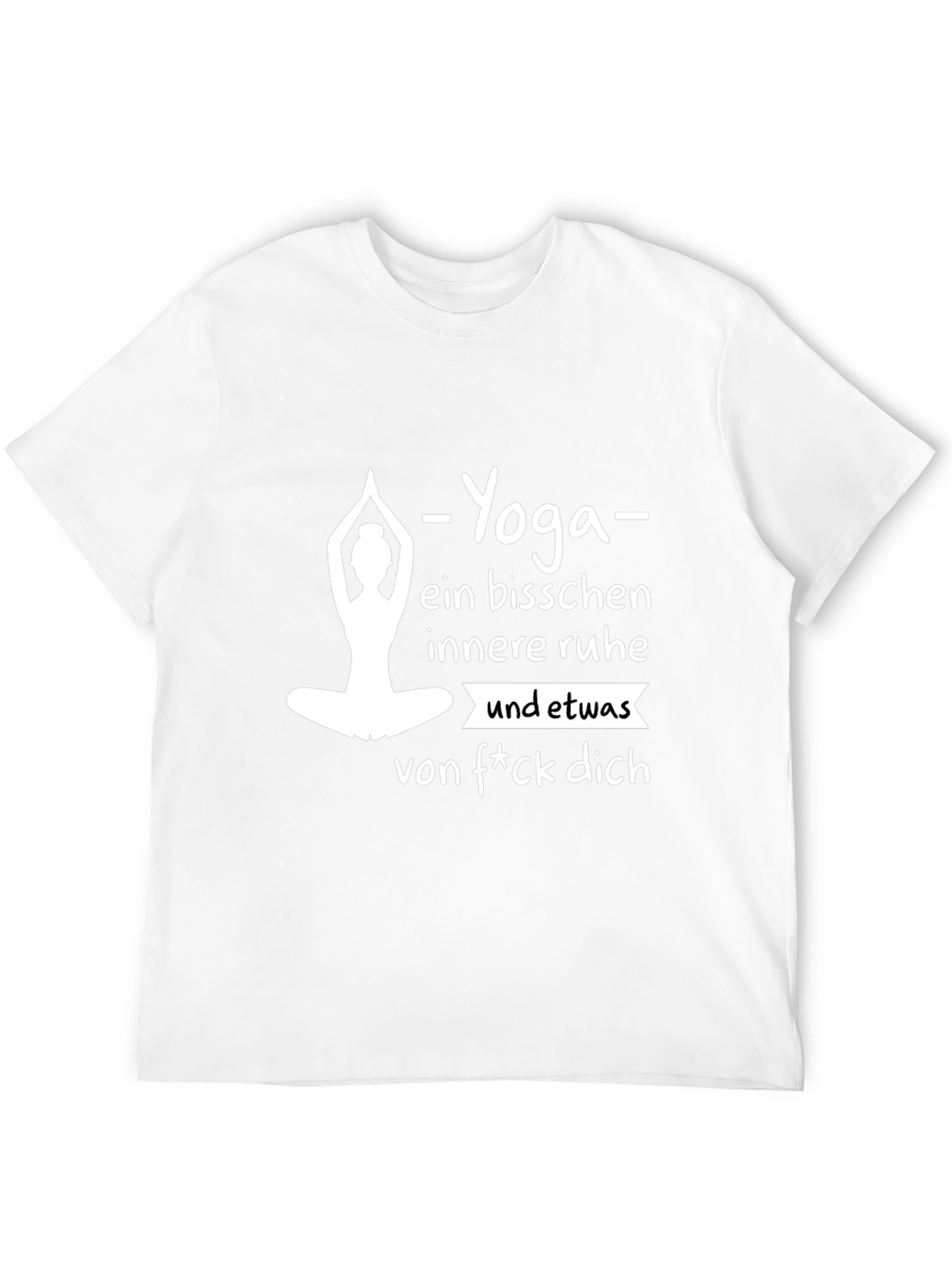 Yoga Inner Peace Funny Graphic Tee - Black Cotton