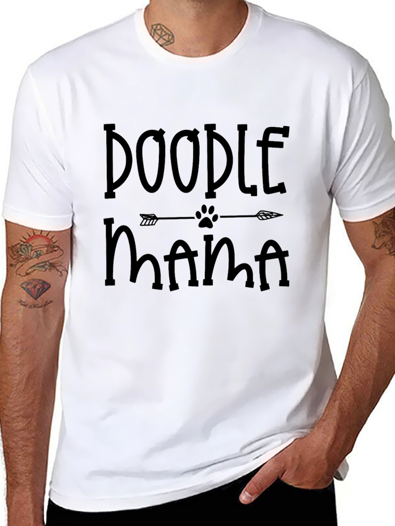 Doodle Mama Black Graphic T-Shirt