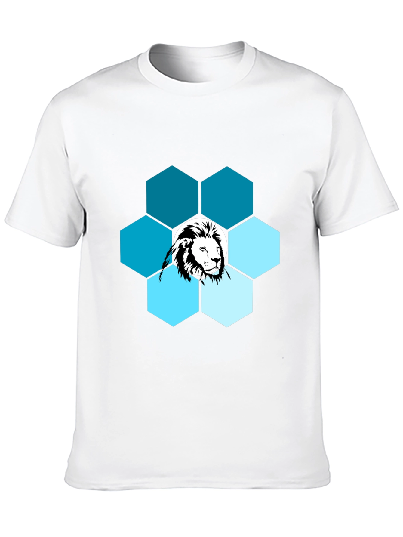 Lion Hexagon Graphic T-Shirt - Mens Fashion