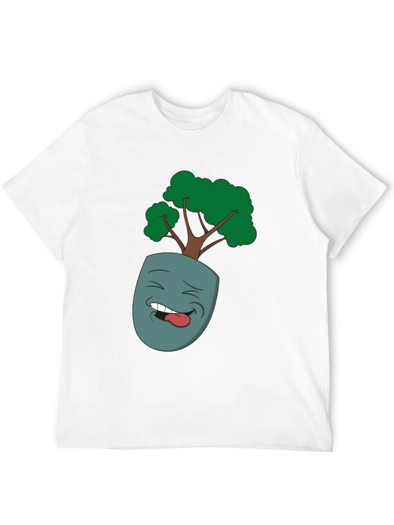 Cartoon Face Planter Black T-Shirt