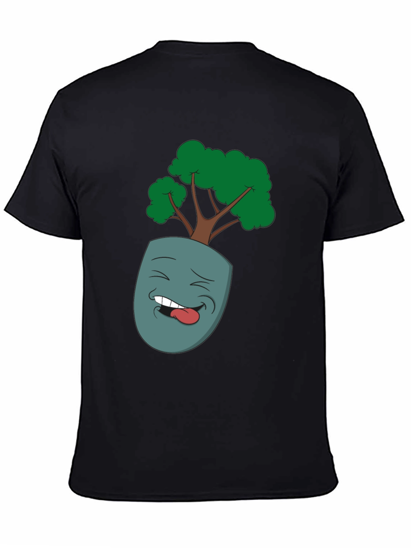 Cartoon Face Planter Black T-Shirt