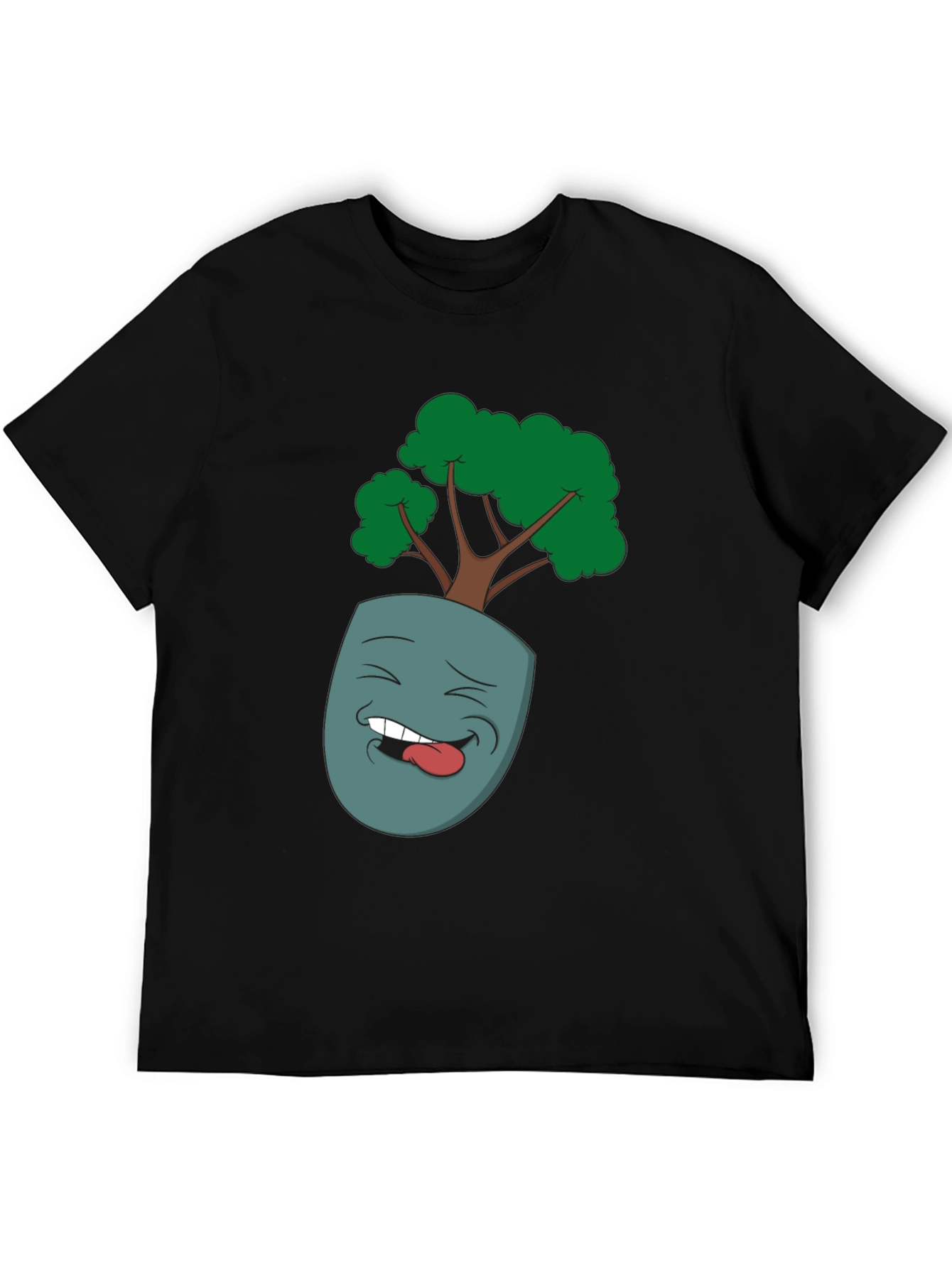 Cartoon Face Planter Black T-Shirt