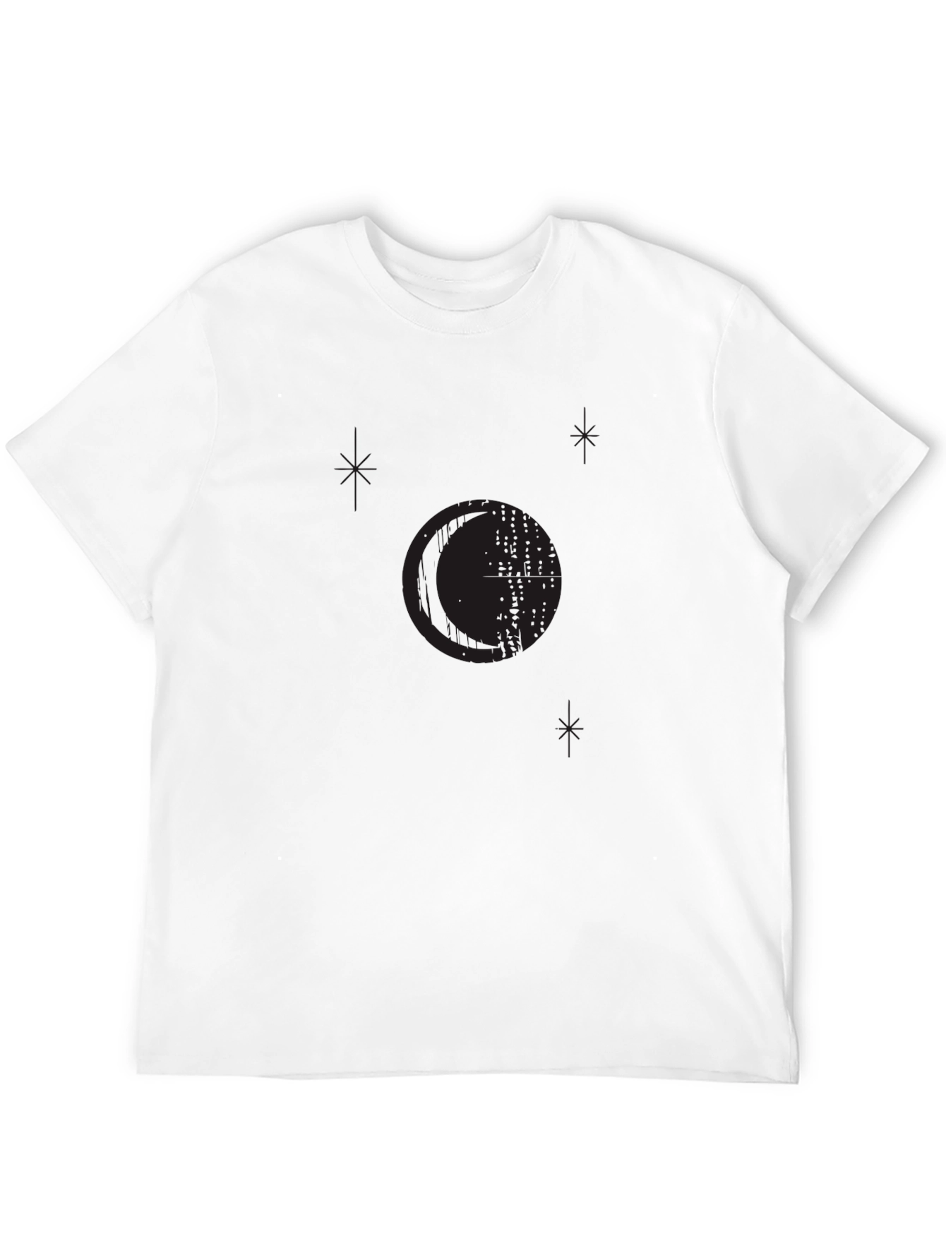 Mens Black Graphic Print Crew Neck T-Shirt