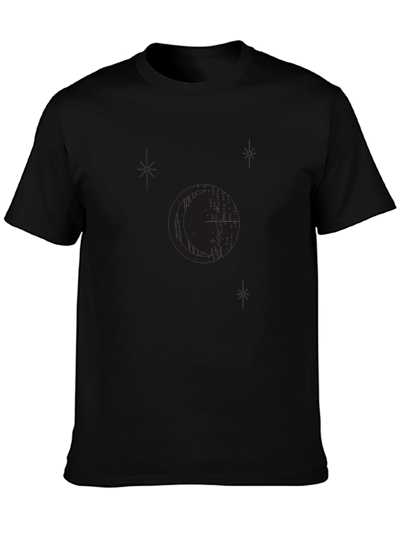 Mens Black Graphic Print Crew Neck T-Shirt