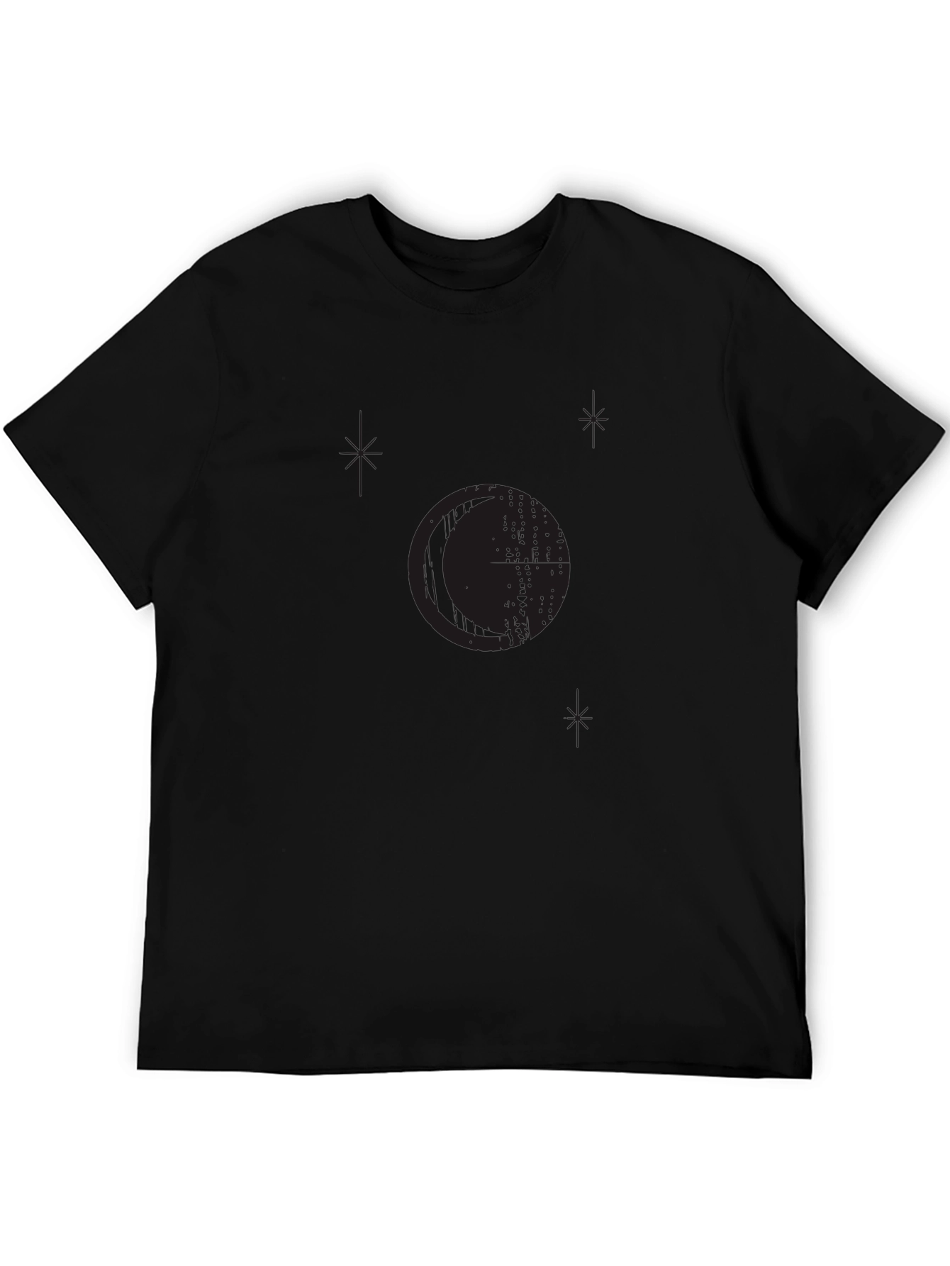 Mens Black Graphic Print Crew Neck T-Shirt