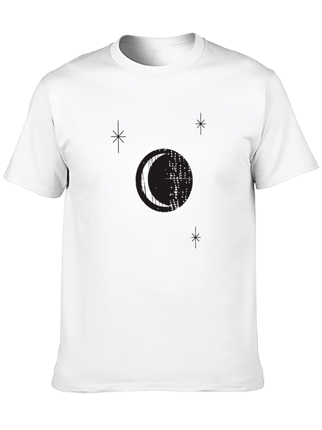 Mens Black Graphic Print Crew Neck T-Shirt