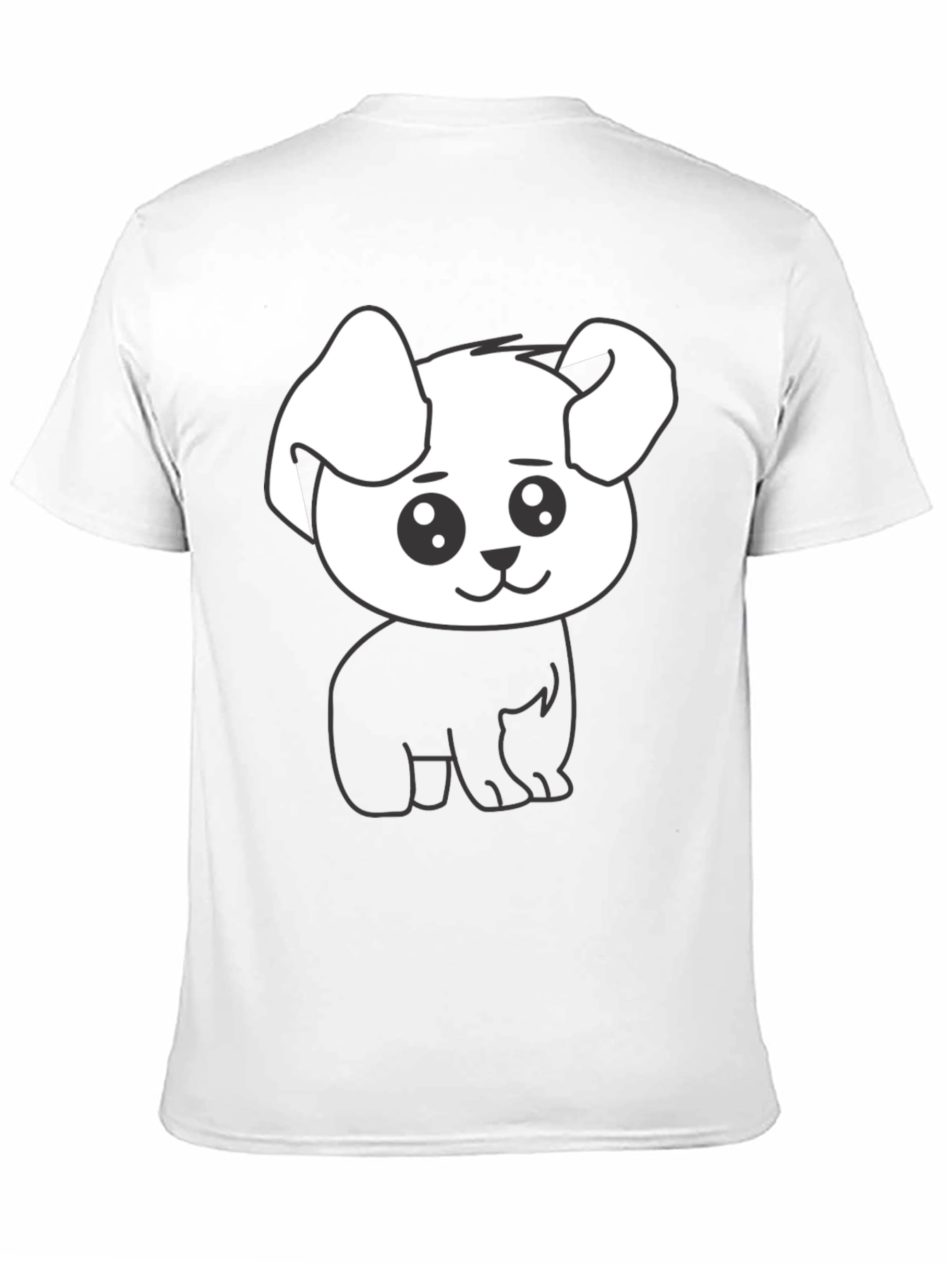 Cute Dog Graphic Tee - Black Cotton Shirt
