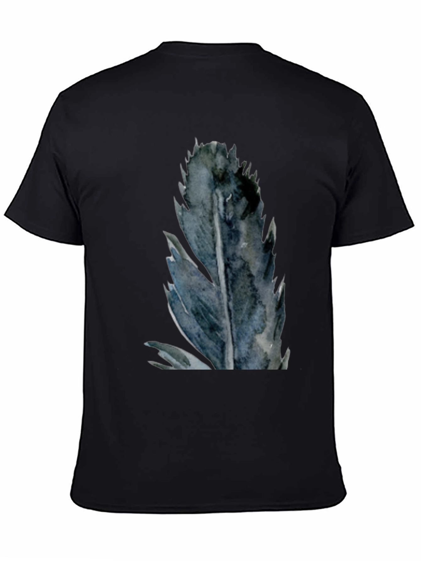 Mens Black Feather Graphic T-Shirt