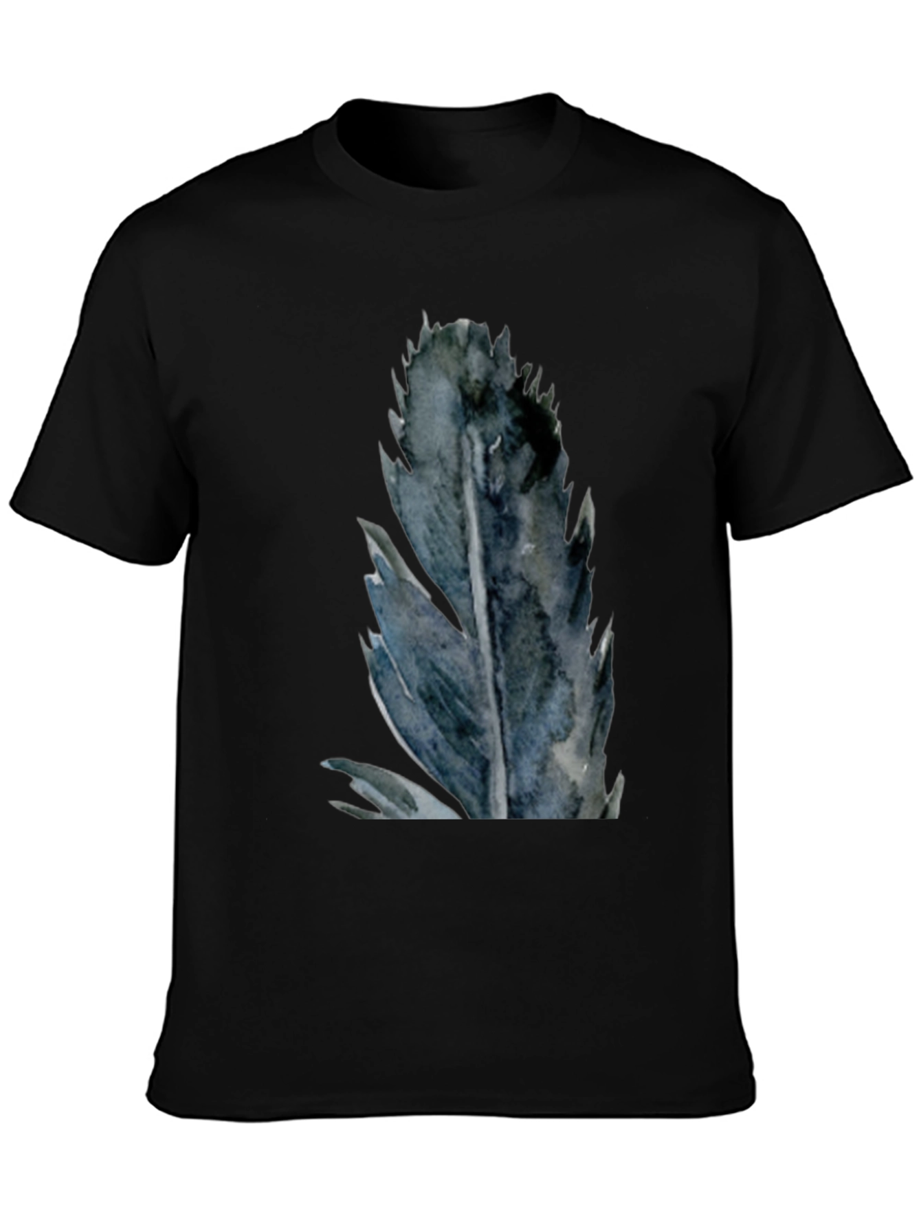 Mens Black Feather Graphic T-Shirt