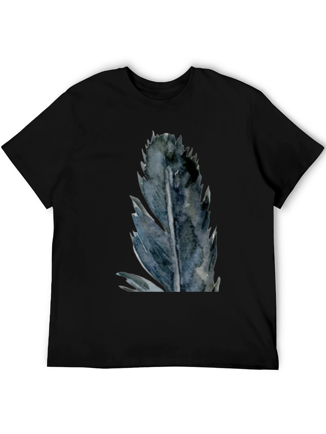 Mens Black Feather Graphic T-Shirt