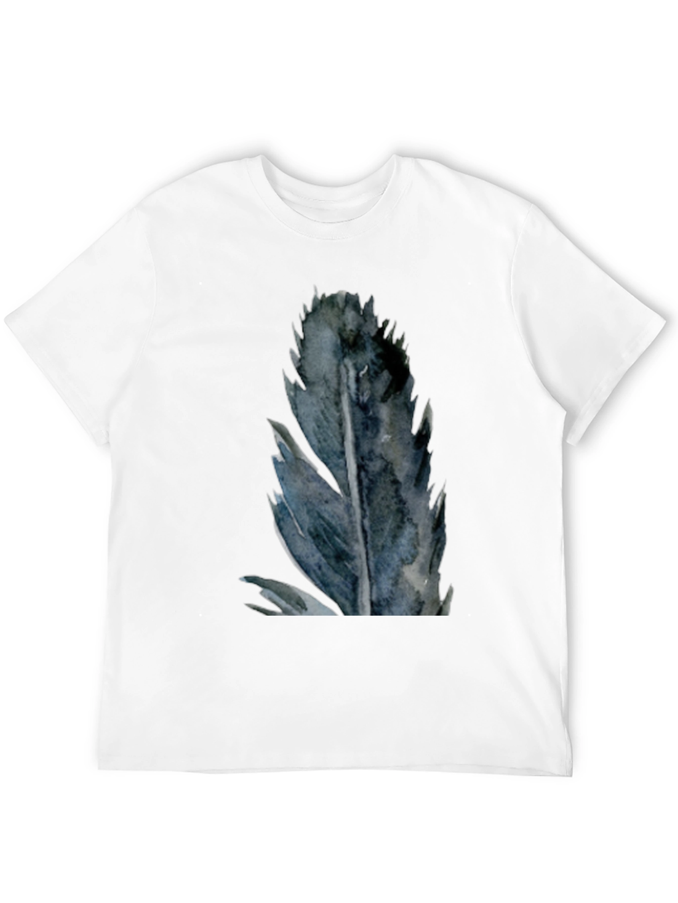 Mens Black Feather Graphic T-Shirt