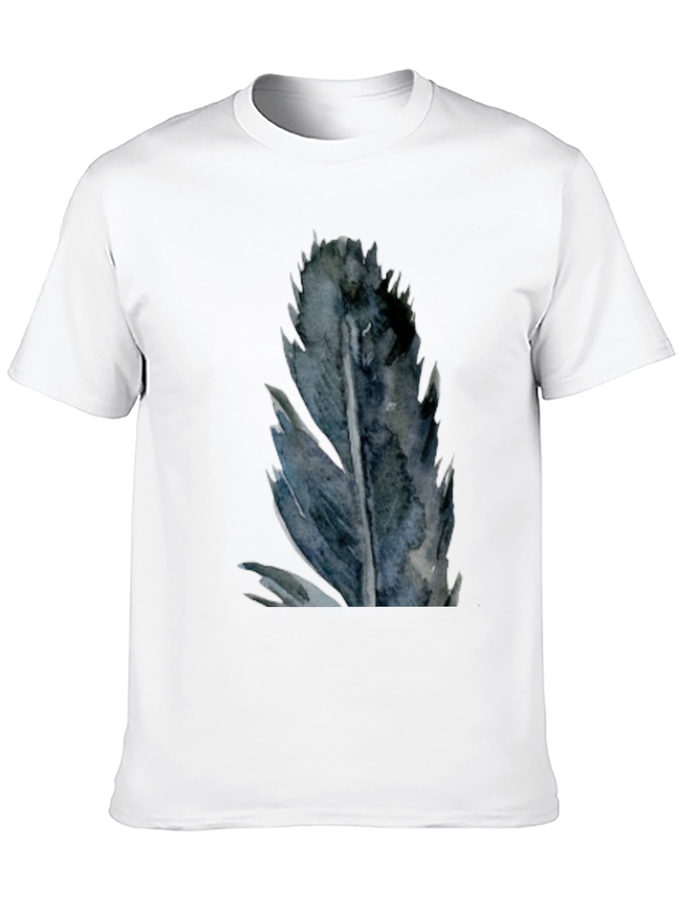 Mens Black Feather Graphic T-Shirt