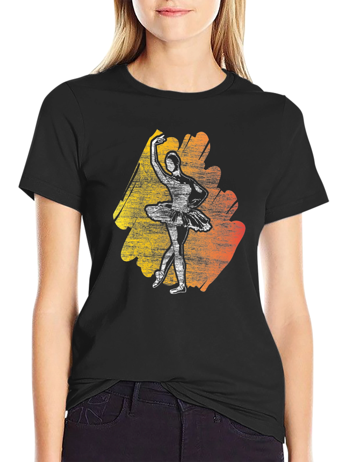 Ballerina Graphic Tee - Stylish Dance T-Shirt