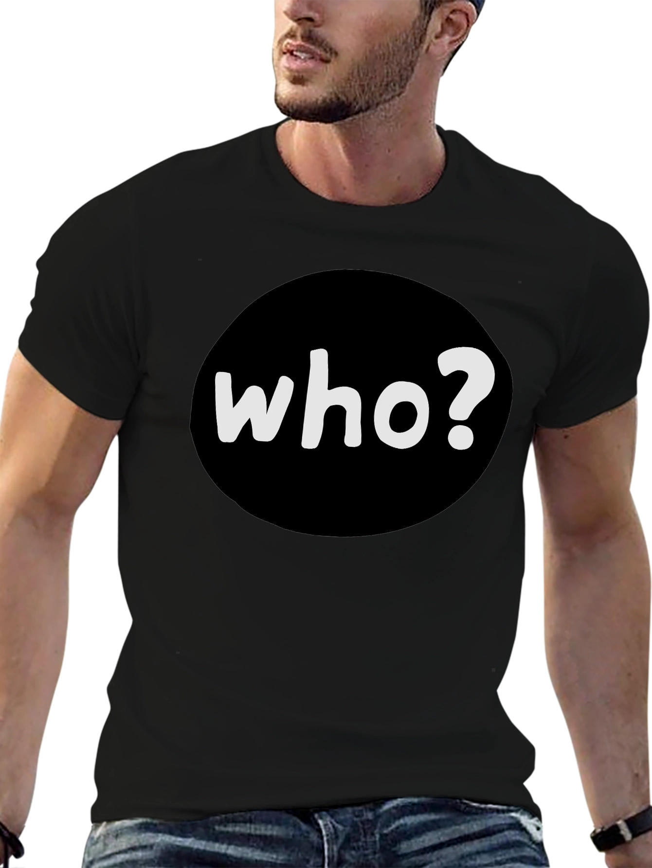 Who? Graphic Tee - Black Cotton T-Shirt