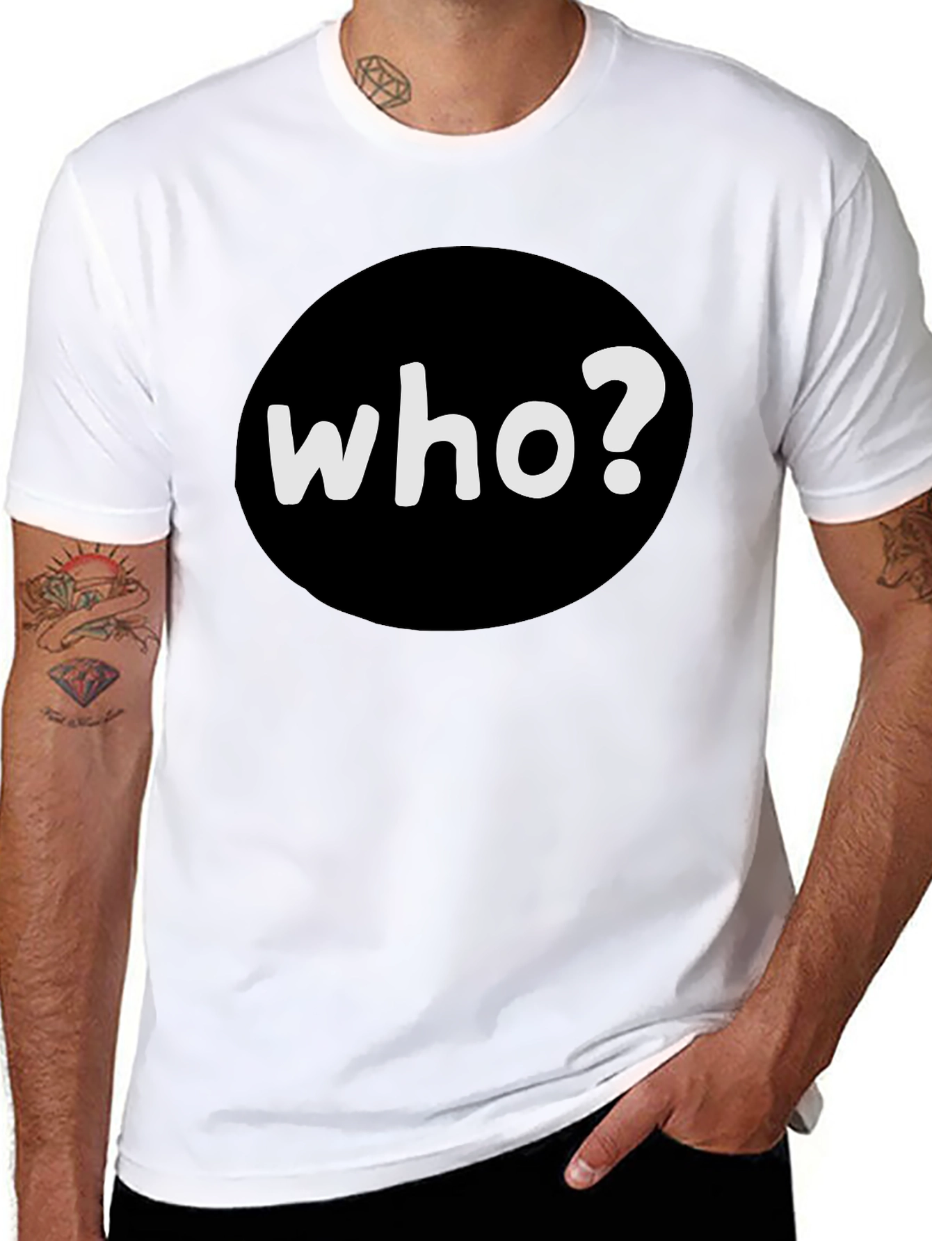 Who? Graphic Tee - Black Cotton T-Shirt