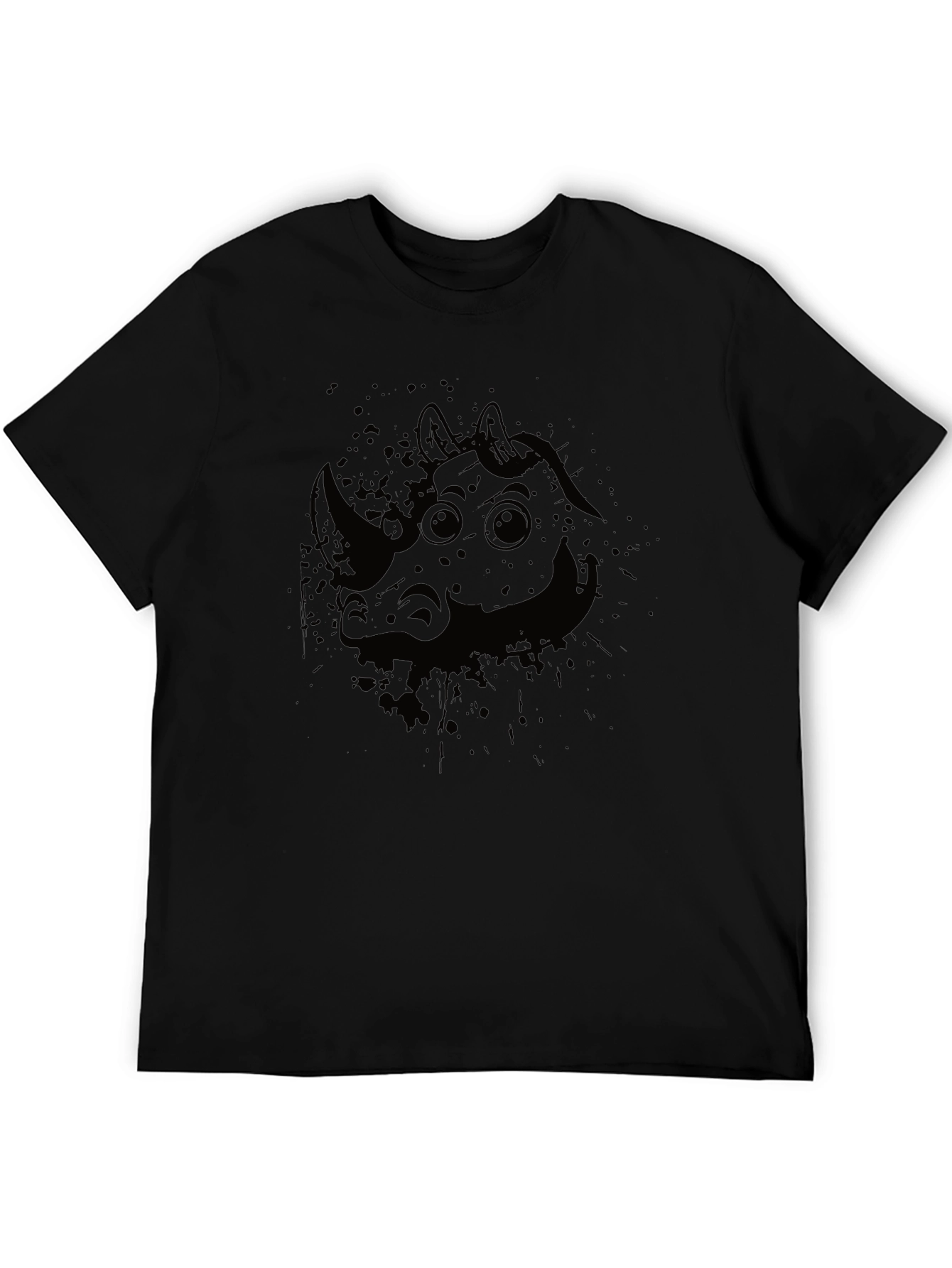 Black Rhino Cartoon Graphic Tee - Unisex