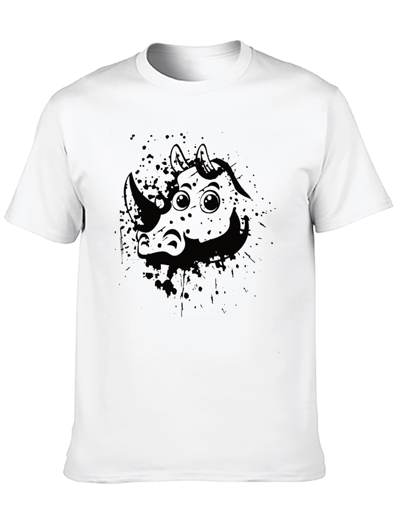 Black Rhino Cartoon Graphic Tee - Unisex