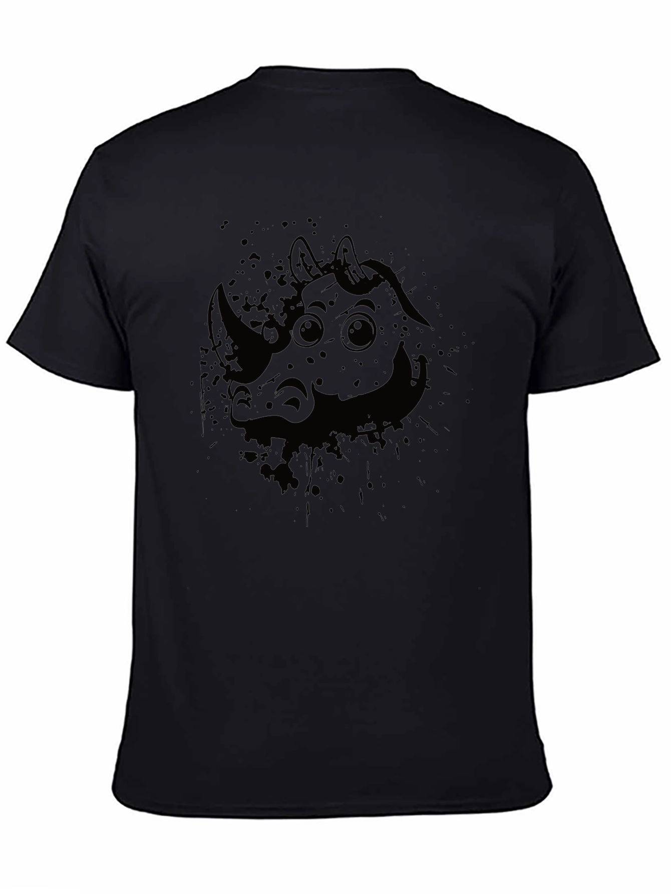 Black Rhino Cartoon Graphic Tee - Unisex