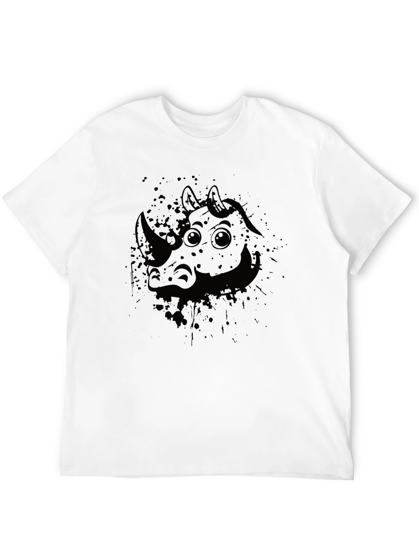Black Rhino Cartoon Graphic Tee - Unisex