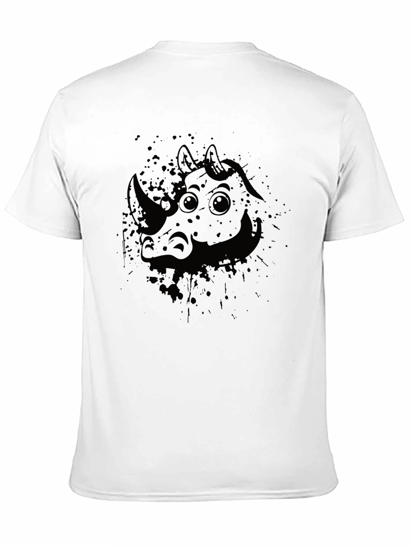 Black Rhino Cartoon Graphic Tee - Unisex