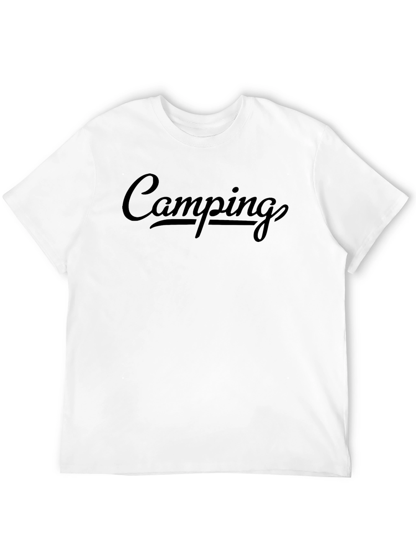 Camping Graphic T-Shirt - Black Crew Neck Tee
