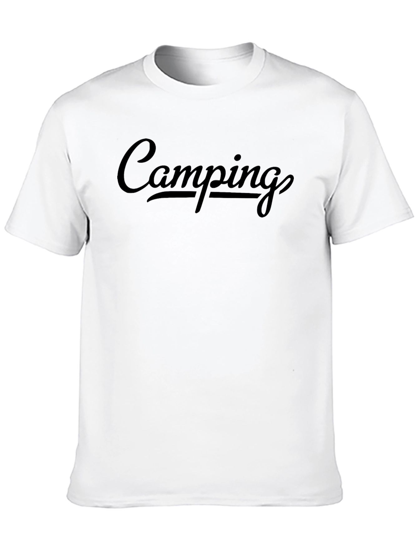 Camping Graphic T-Shirt - Black Crew Neck Tee