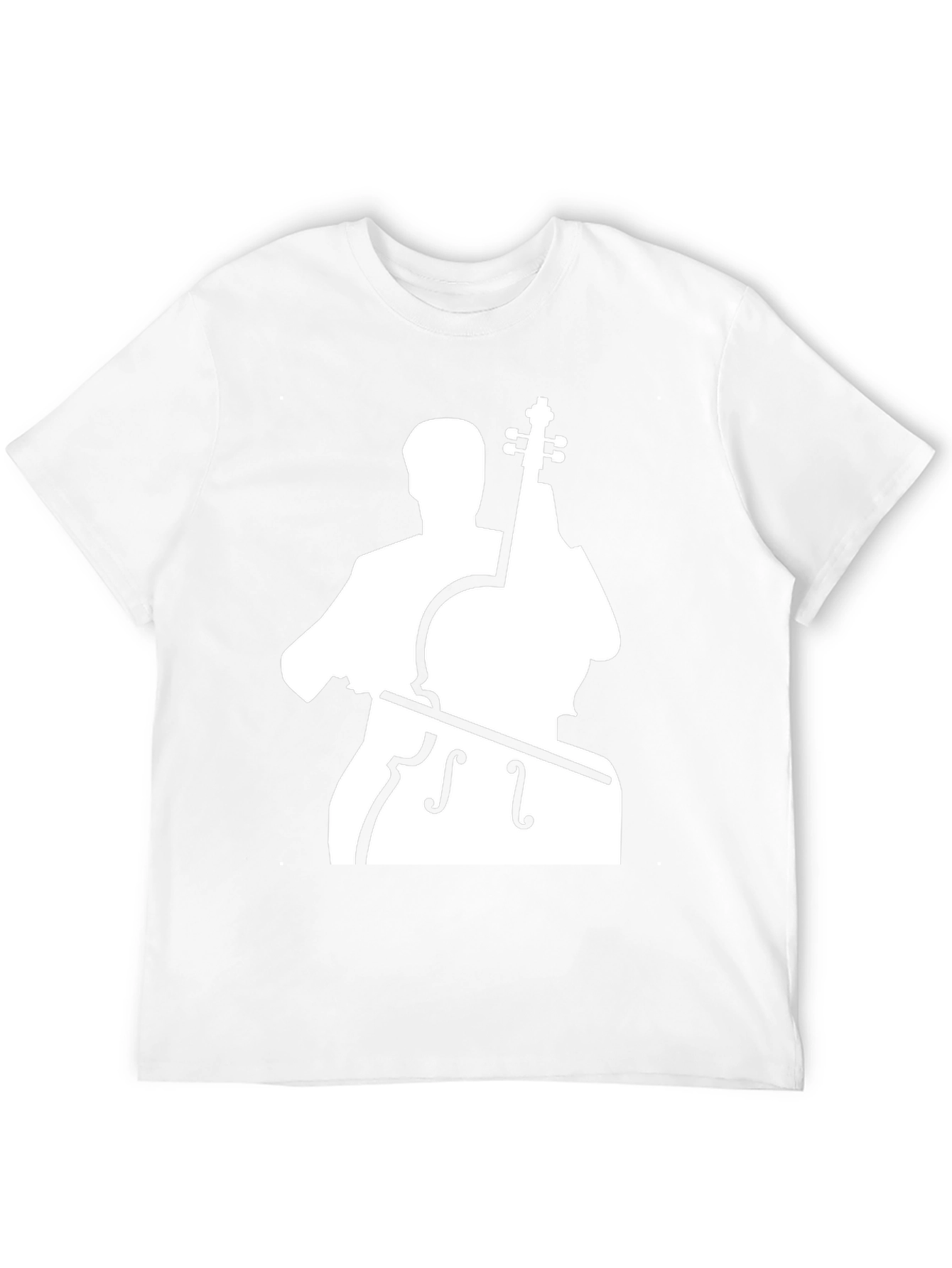 Cello Player Graphic T-Shirt - Black Cotton Blend