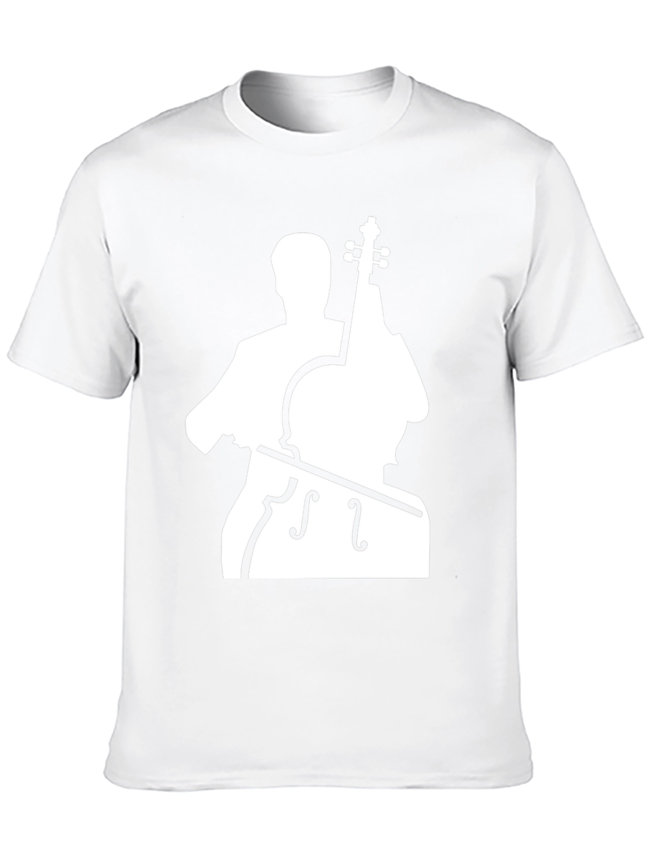 Cello Player Graphic T-Shirt - Black Cotton Blend