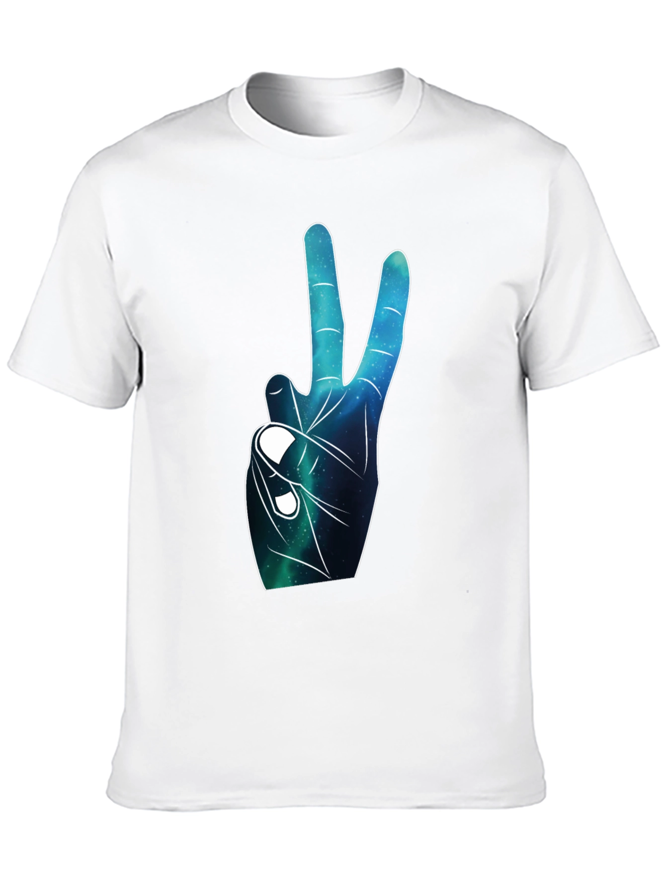 Peace Sign Galaxy Graphic Black T-Shirt