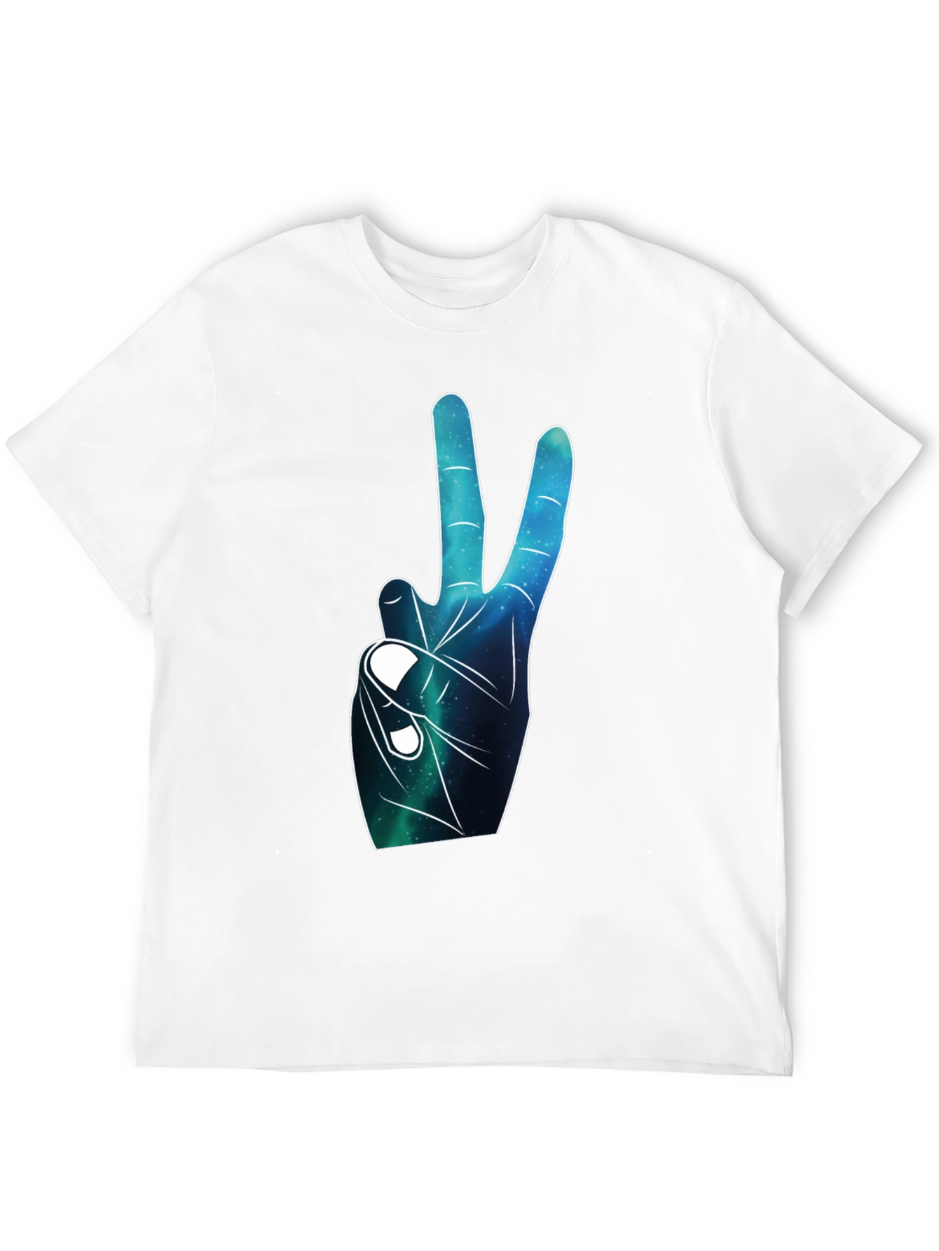 Peace Sign Galaxy Graphic Black T-Shirt