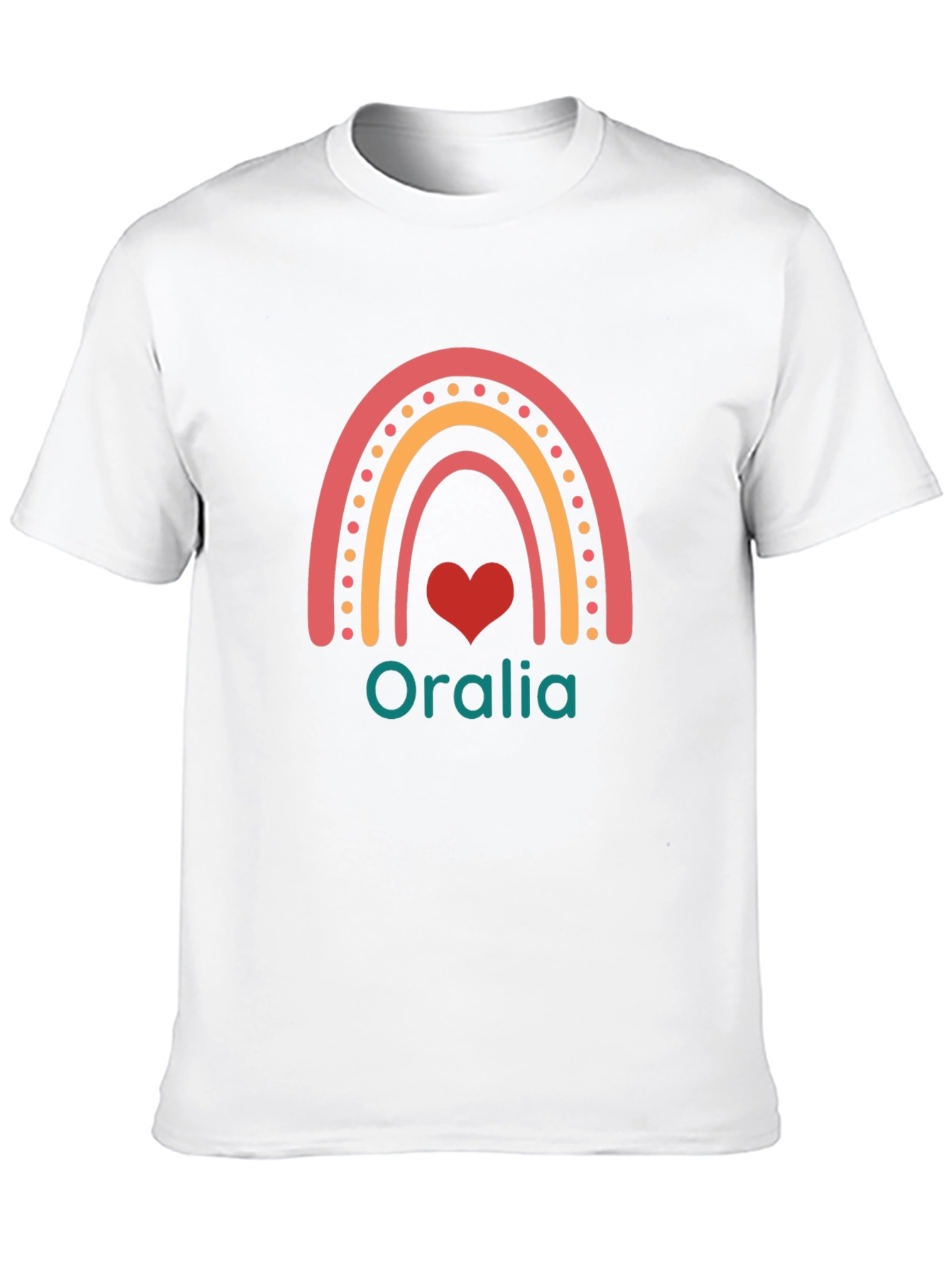 Personalized Oralia Rainbow Heart T-Shirt