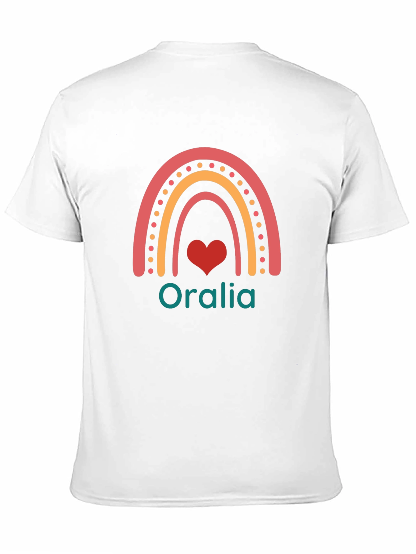 Personalized Oralia Rainbow Heart T-Shirt